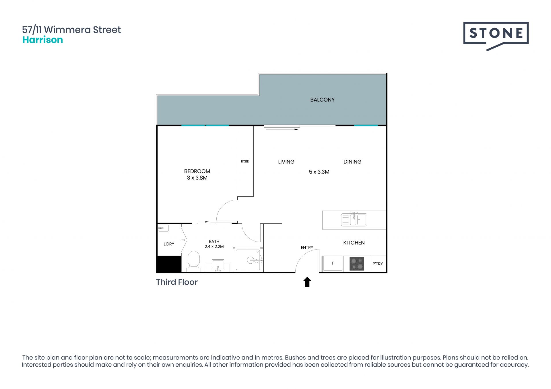 Stunning top floor apartment on the light rail strip.