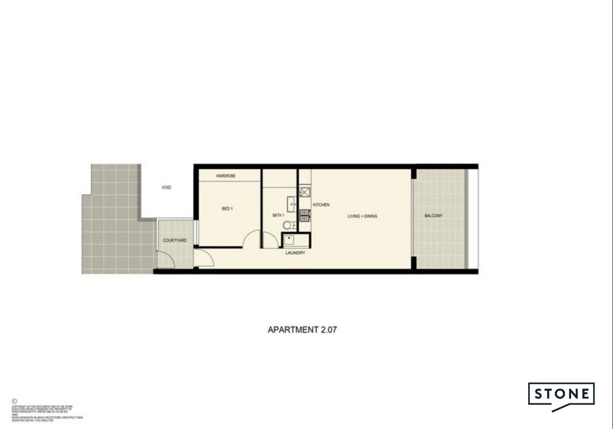East facing apartment with entertainers balcony & architectural light well design feature.