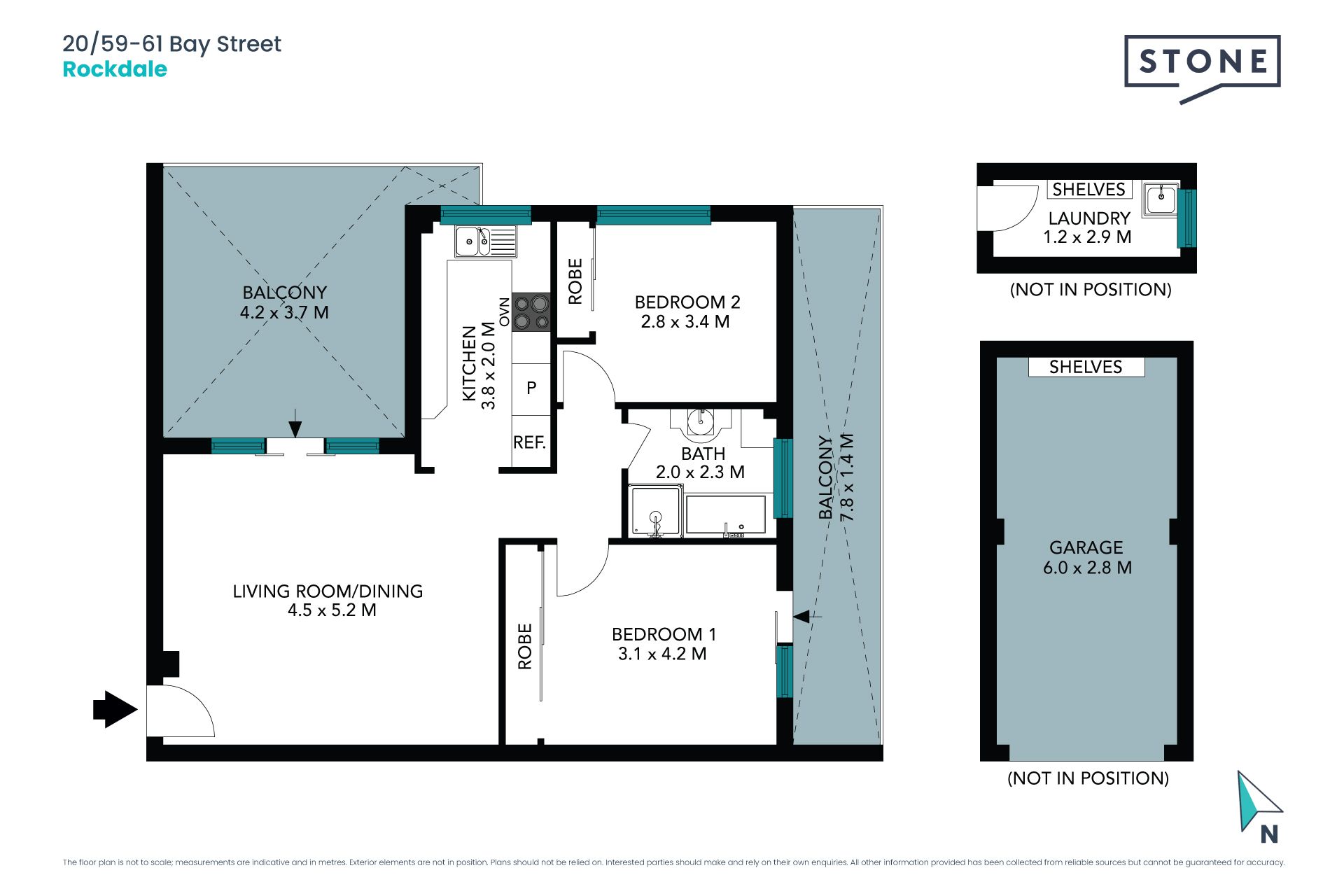 Spacious 1st Floor unit a short stroll to beach and trains