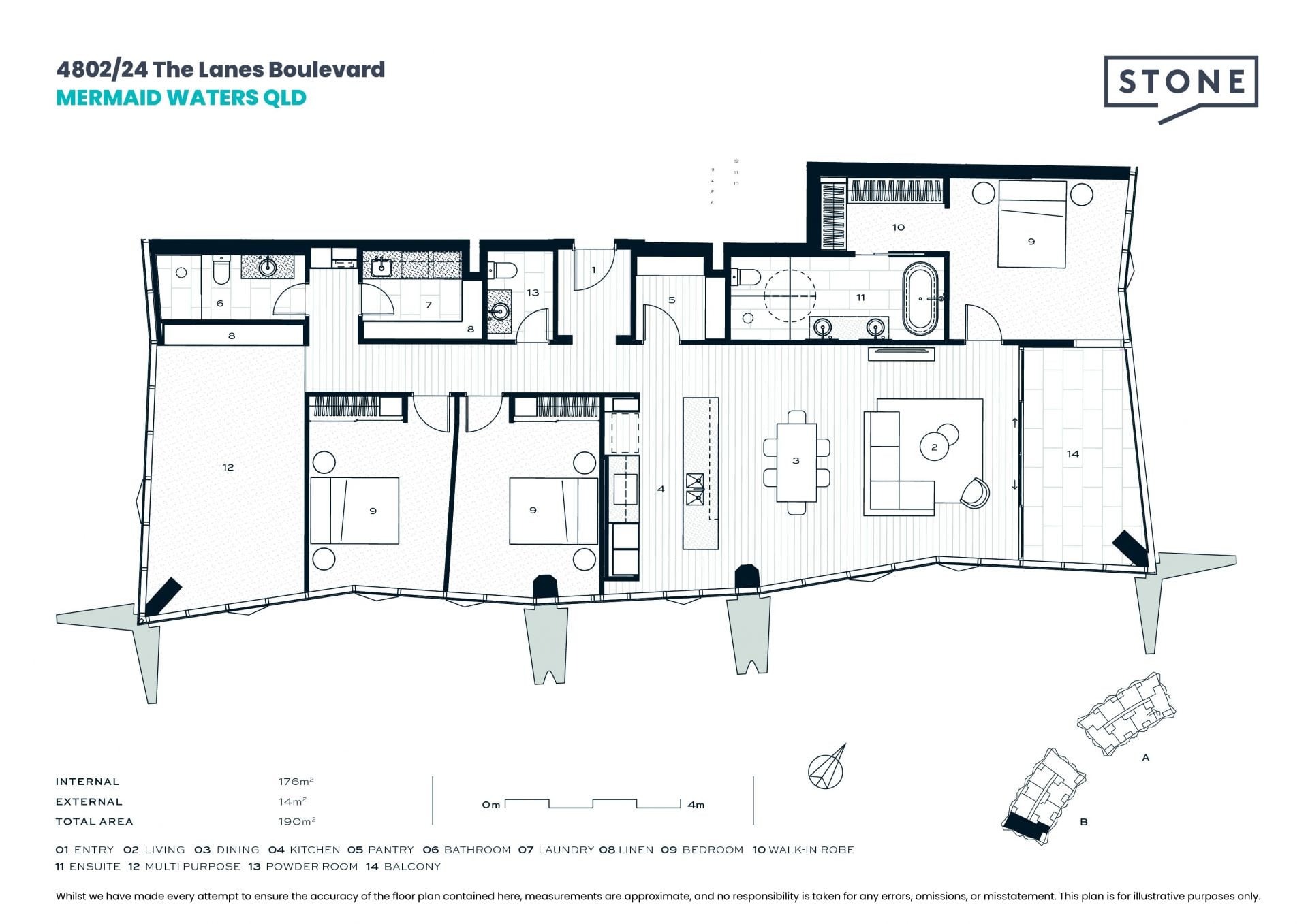 190sqm Apartment at The Lanes with 3 Bedrooms & MPR