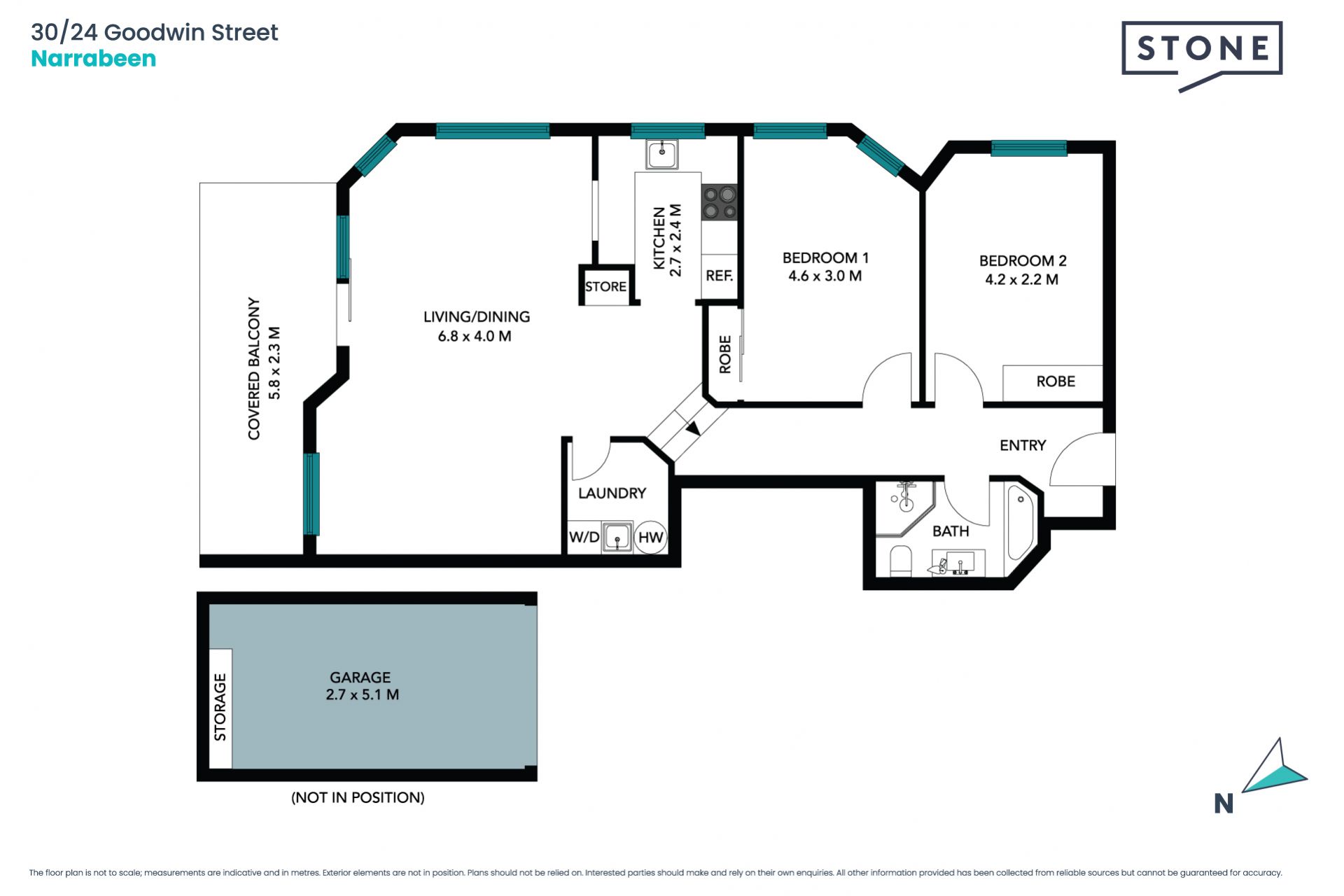 Tranquil 104sqm apartment between beach & lake