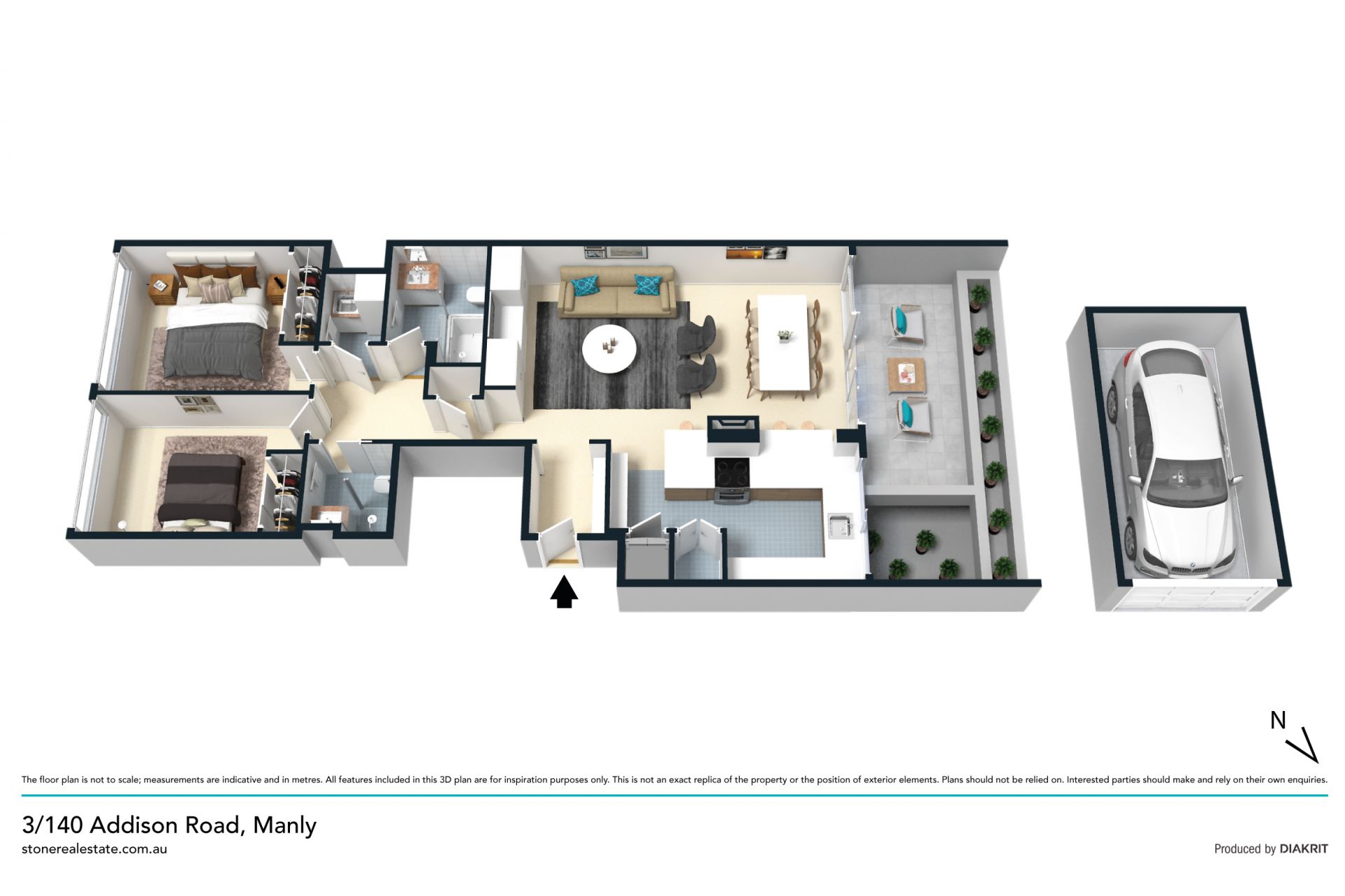 North facing apartment nestled on the Eastern Hill