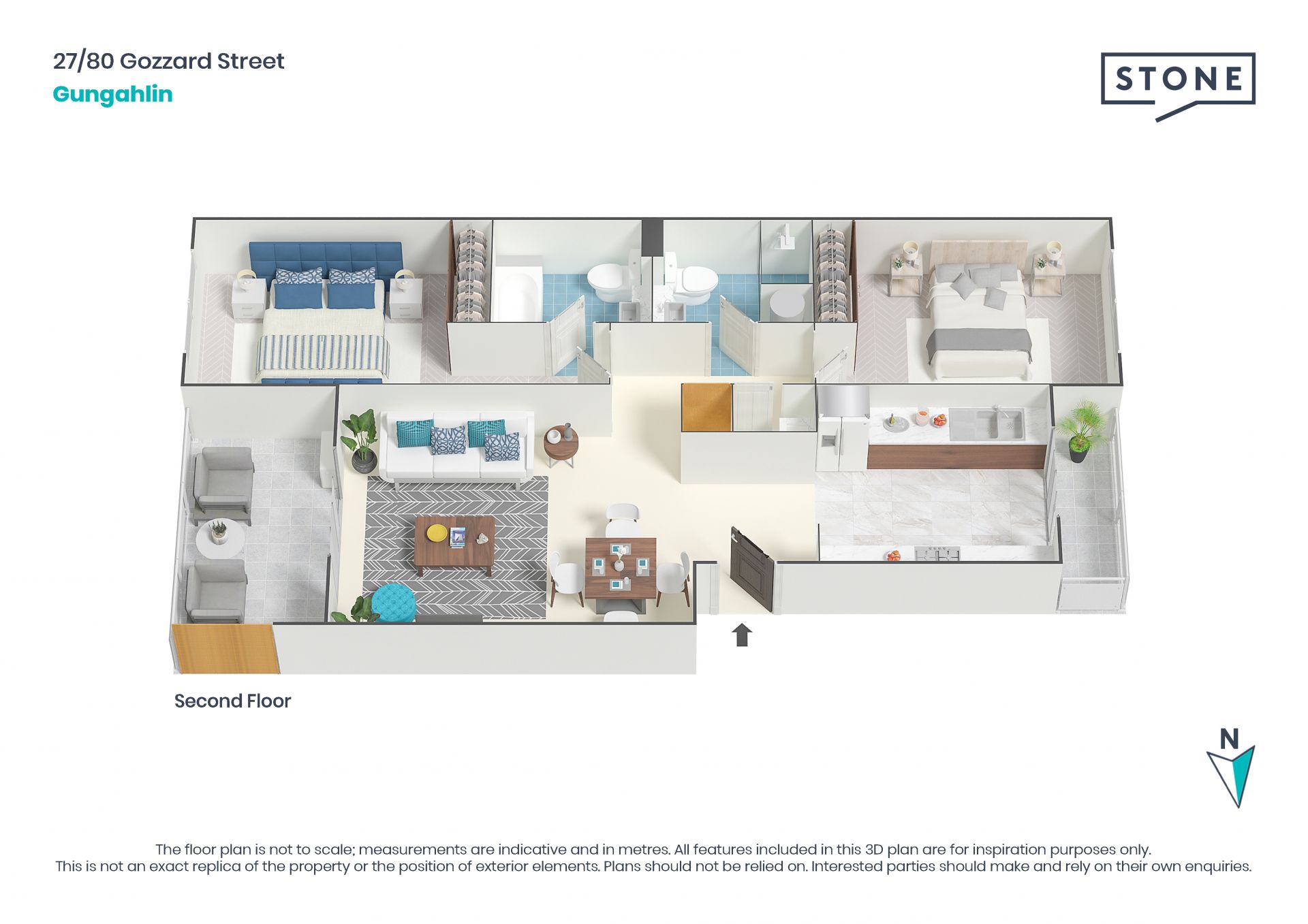 Bright and spacious 2-Bedroom apartment with lock-up garage.