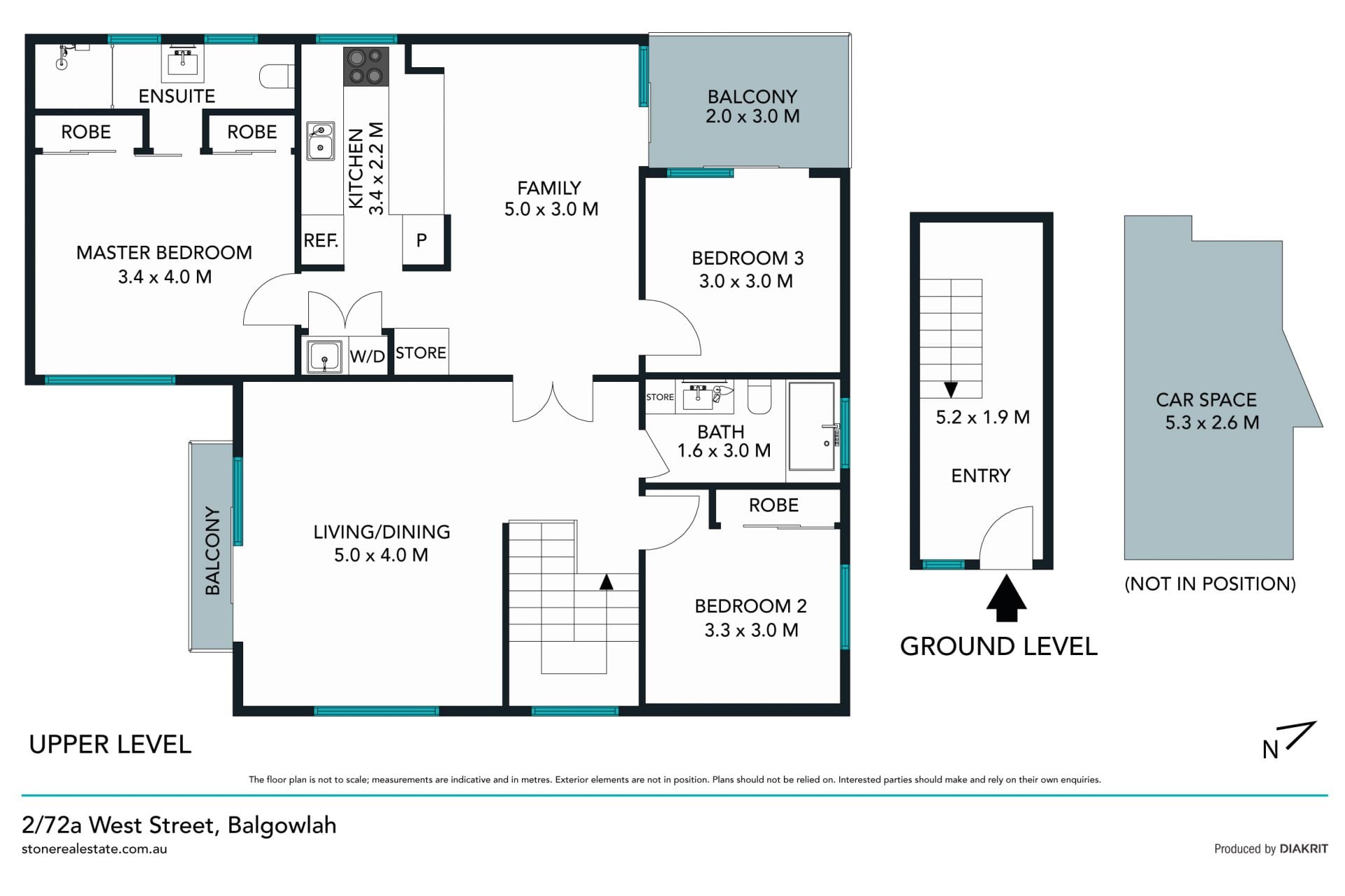 Private 140sqm home with beautiful northerly outlook