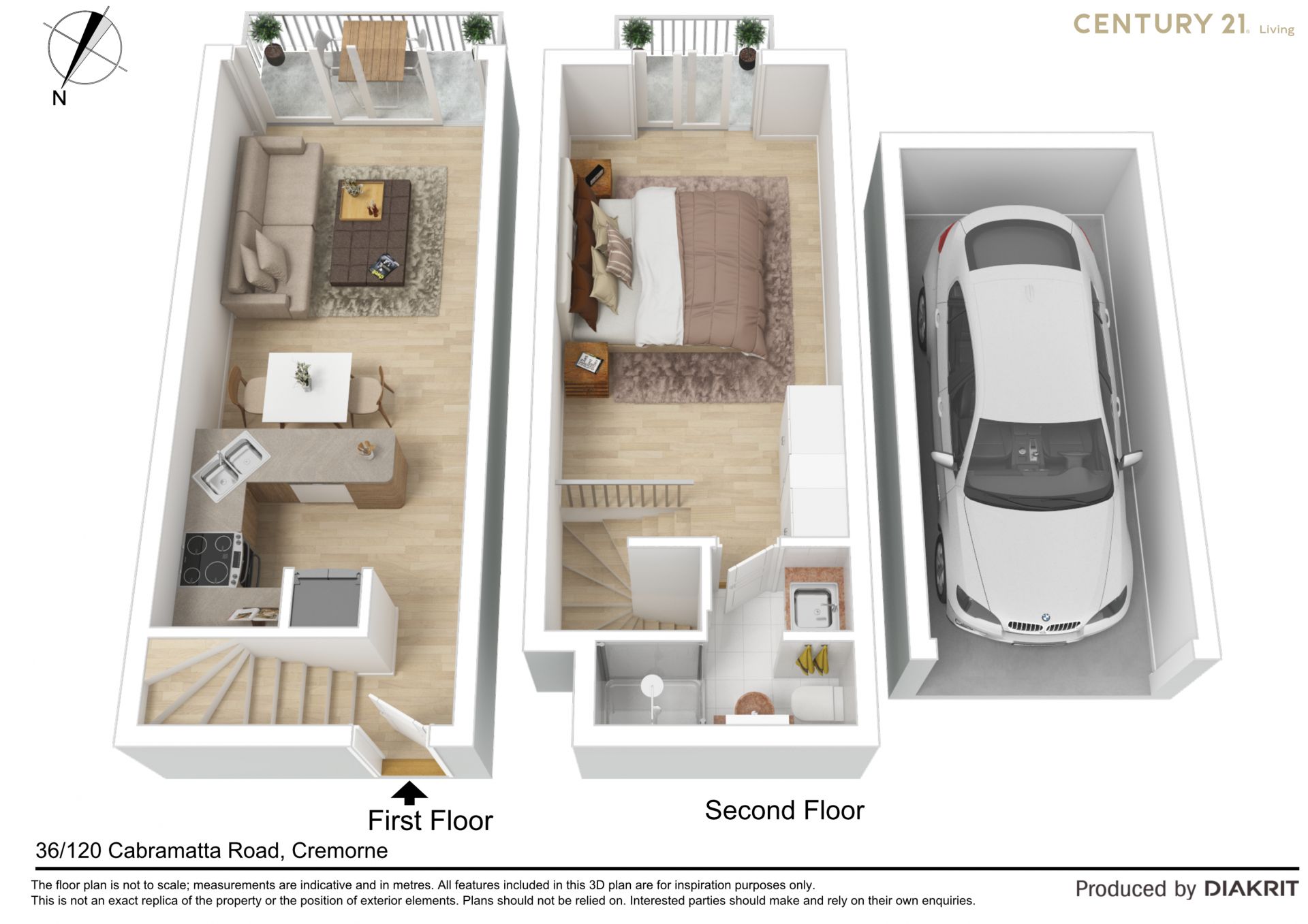 Split level 1 bed apartment
