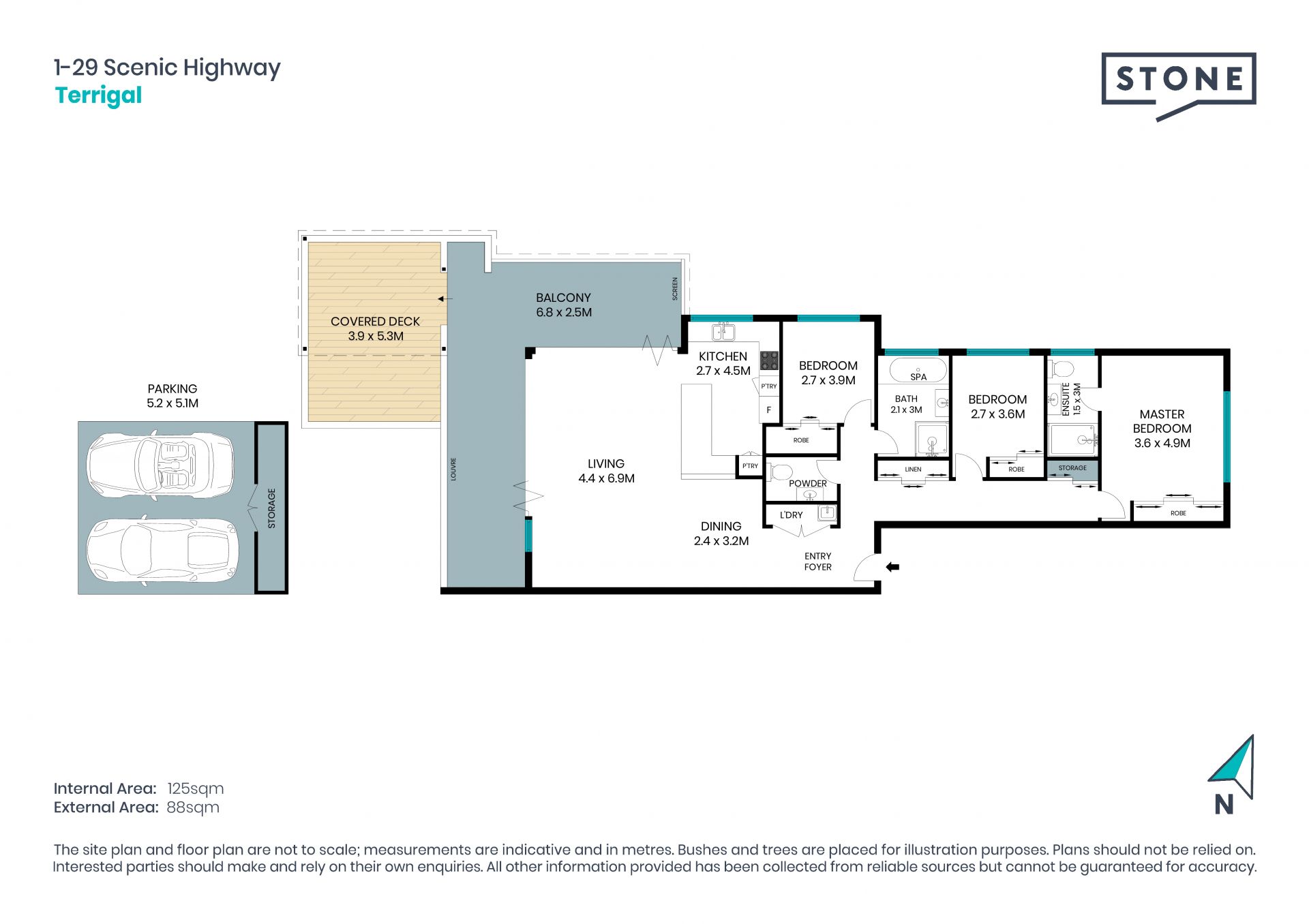 North facing apartment with ocean views