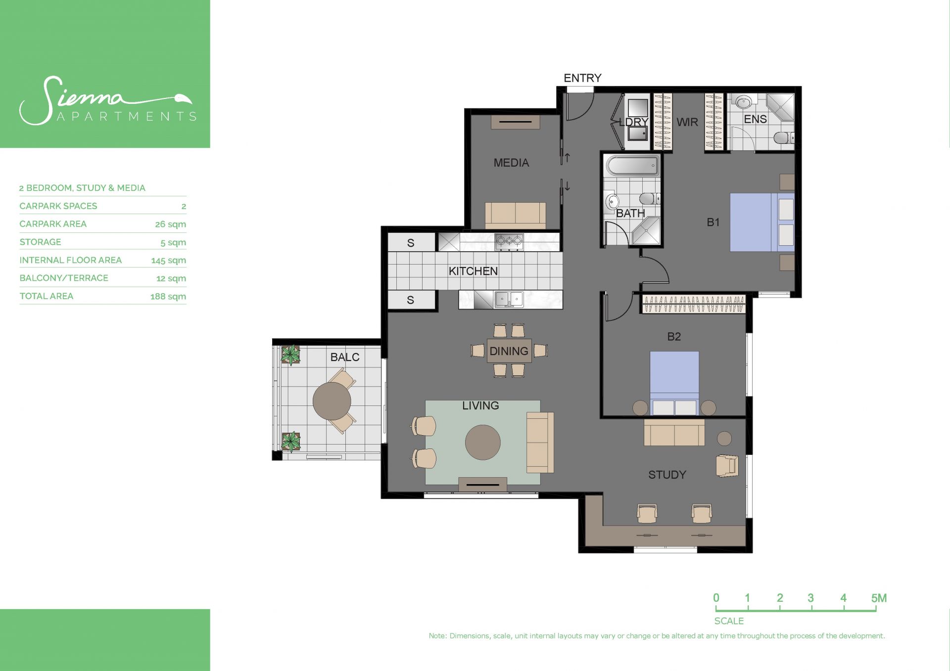 Large Two Bedroom Units, With Study!