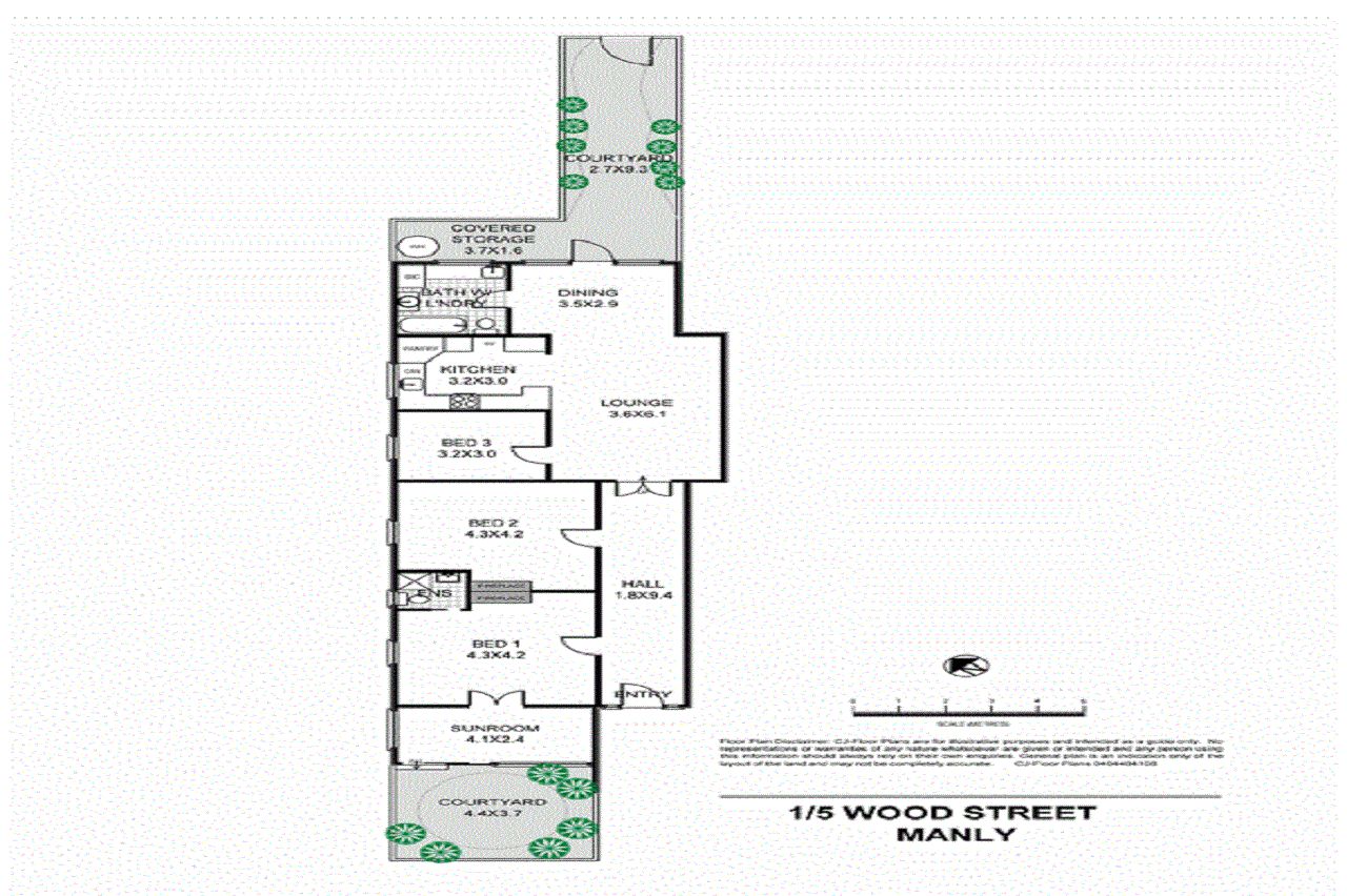 Renovated dual courtyard ground floor apartment