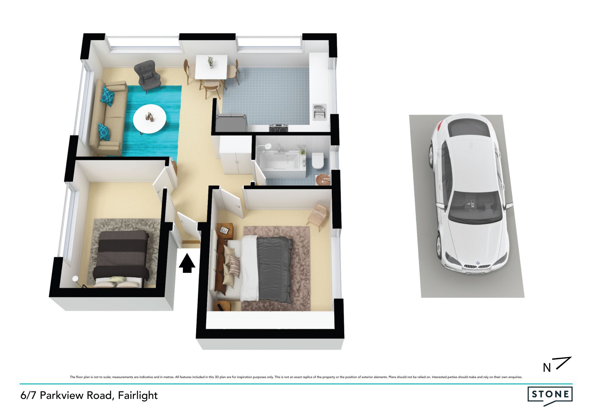 Light-filled spacious two bedroom unit