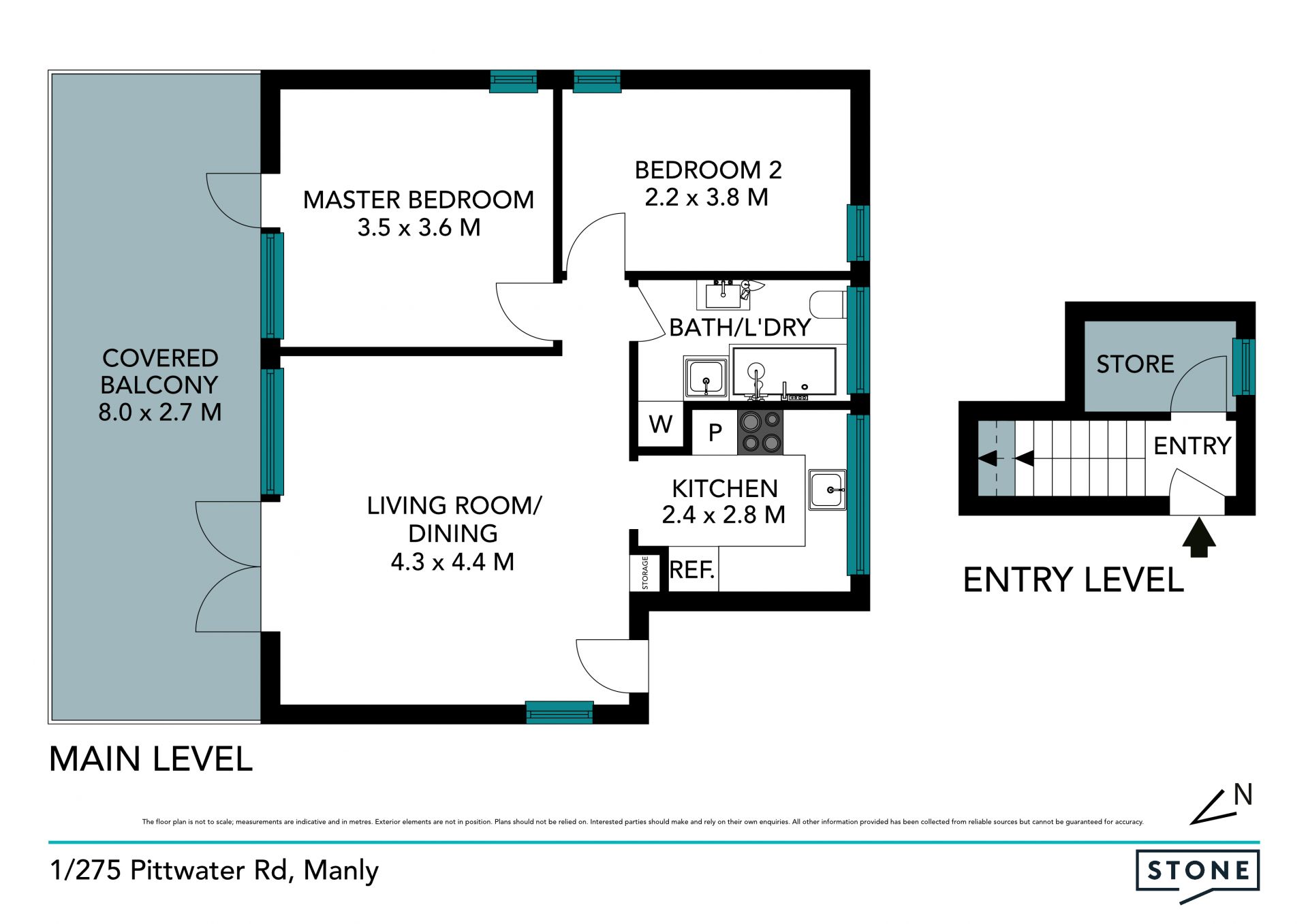 Spacious two bedroom apartment in Manly