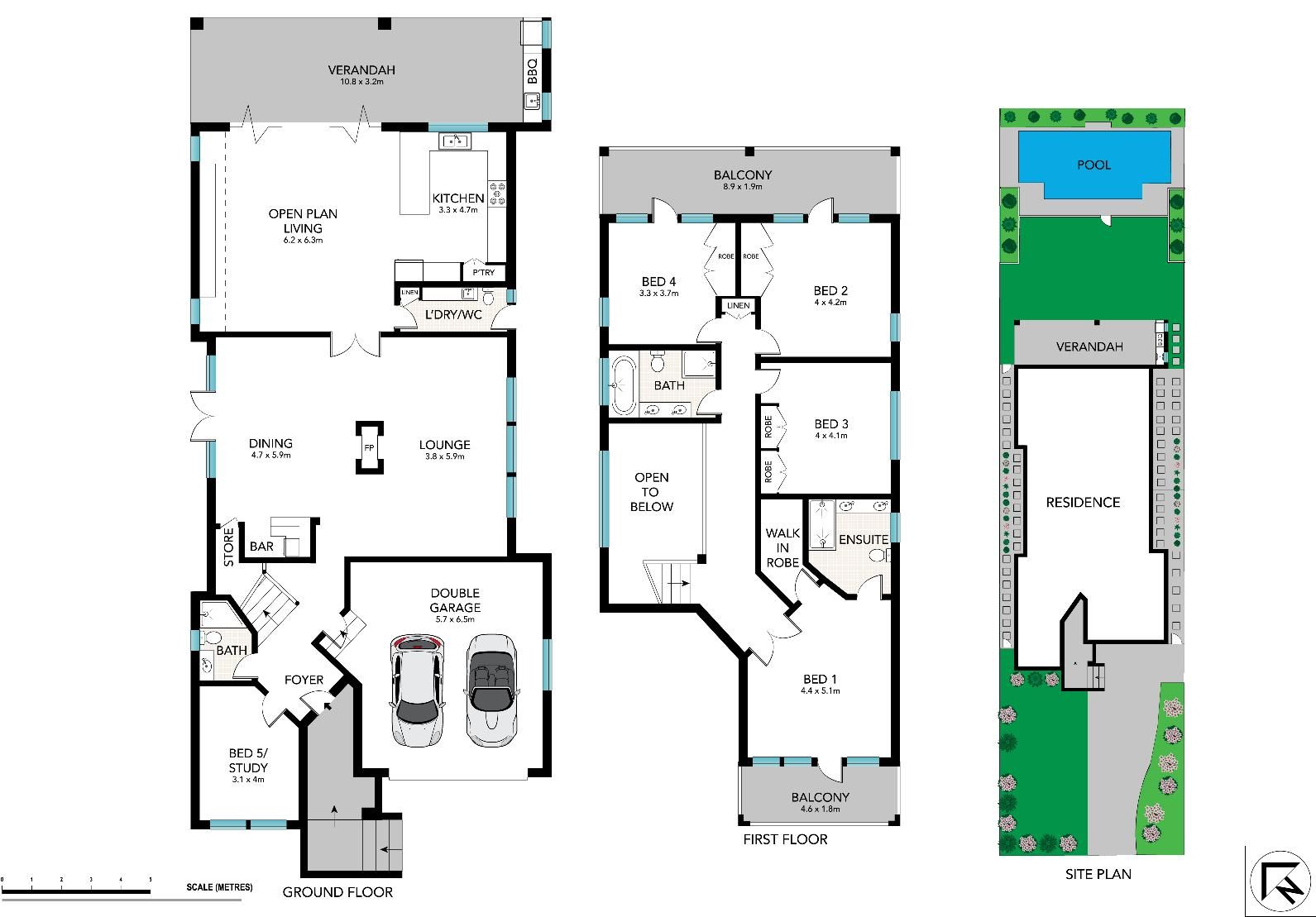 Near new architectural residence sets new standards for family living