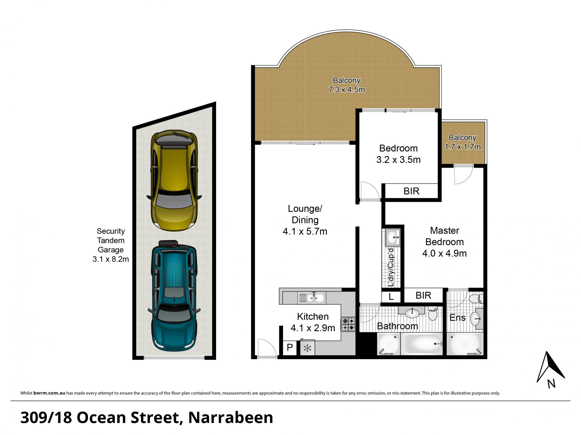 Beachside apartment with ocean views