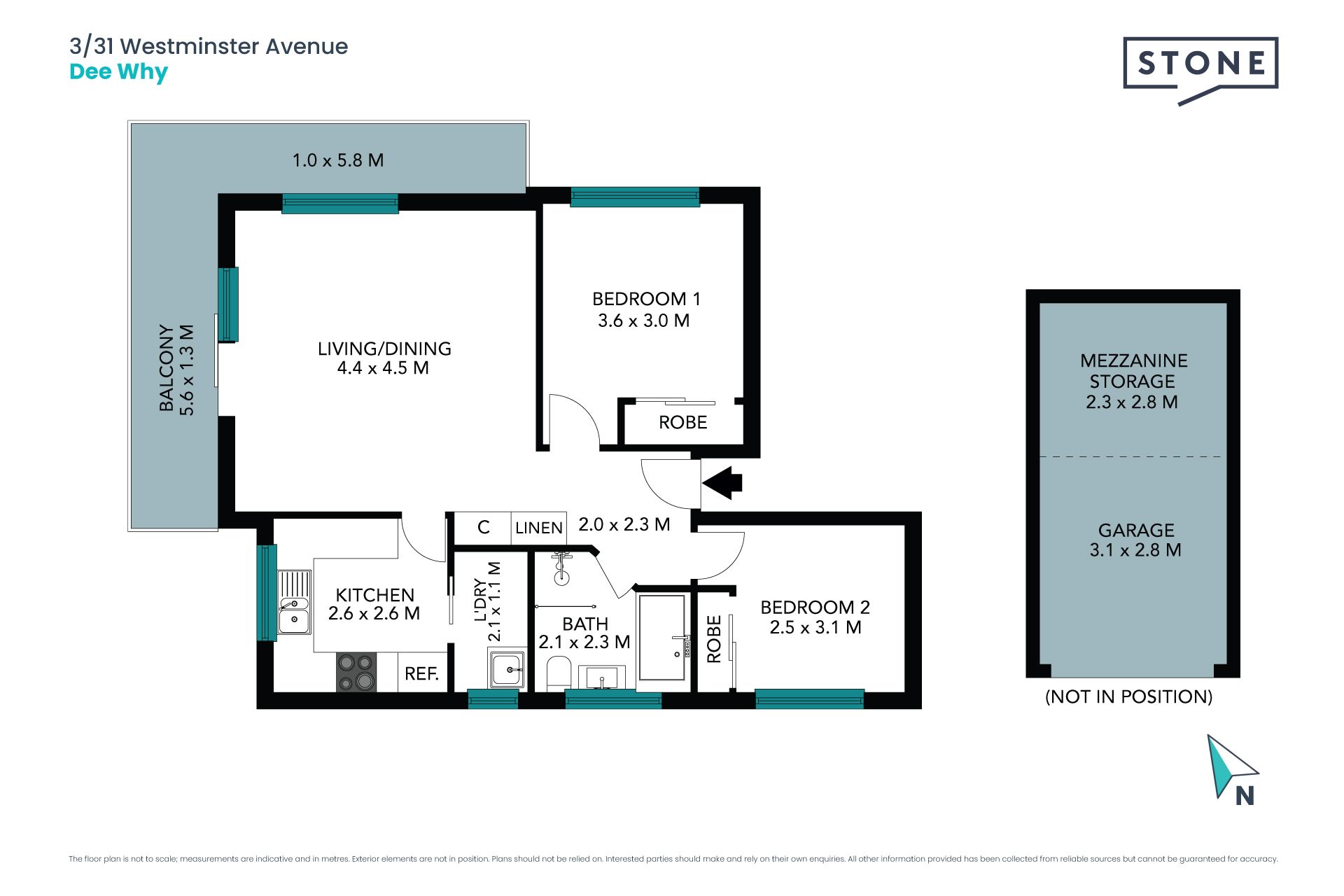 Sunny top floor two bedroom apartment