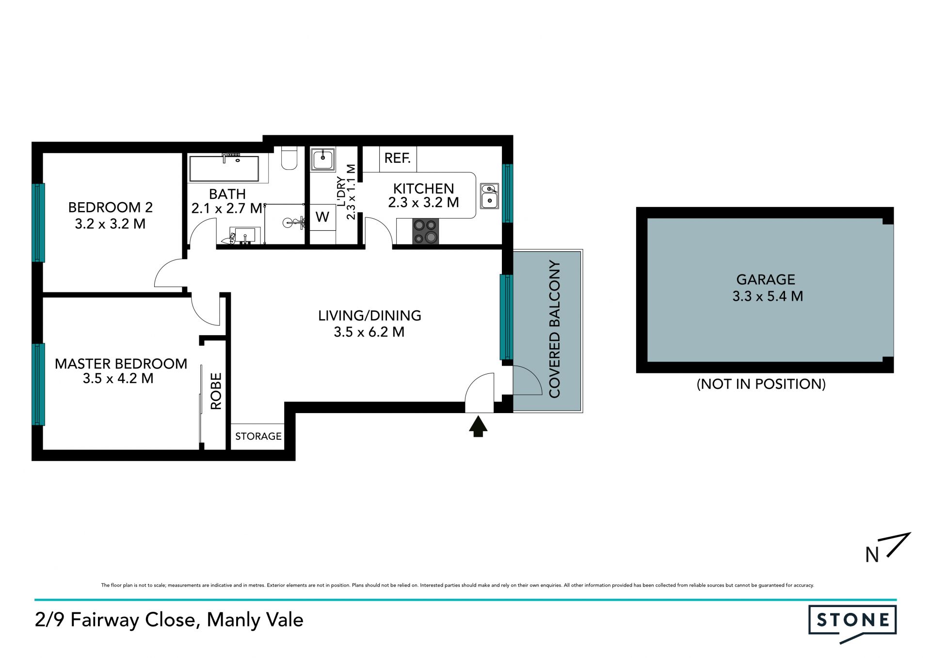 Available now - Freshly painted two bedroom apartment with garage