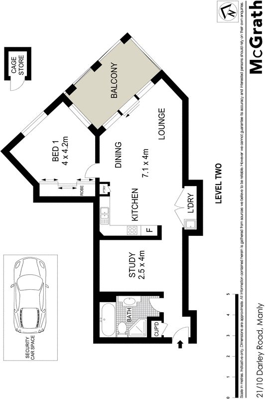 Stylish living, spacious one bed plus study