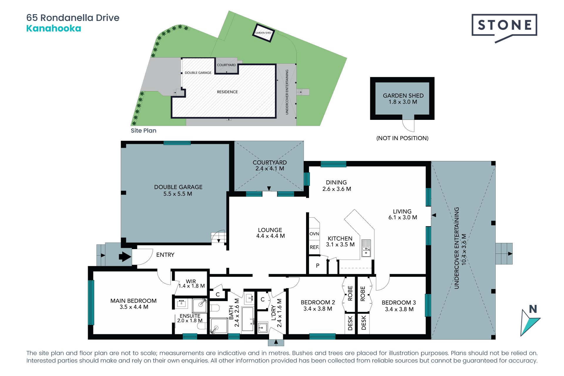 Single level family residence in private estate