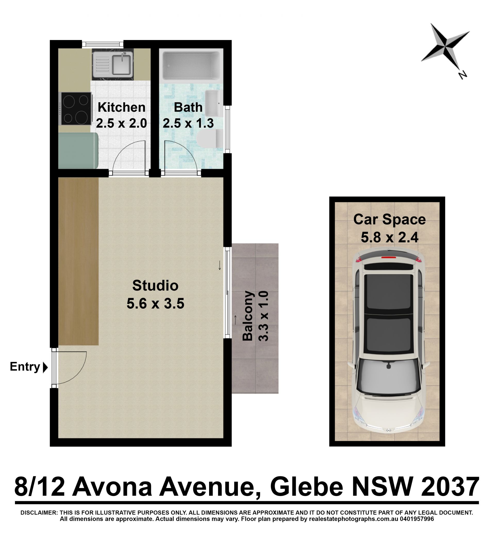Quiet studio located in a secure building.