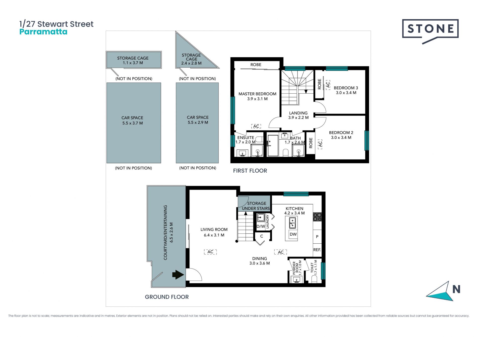 Townhouse-style three-bedroom apartment