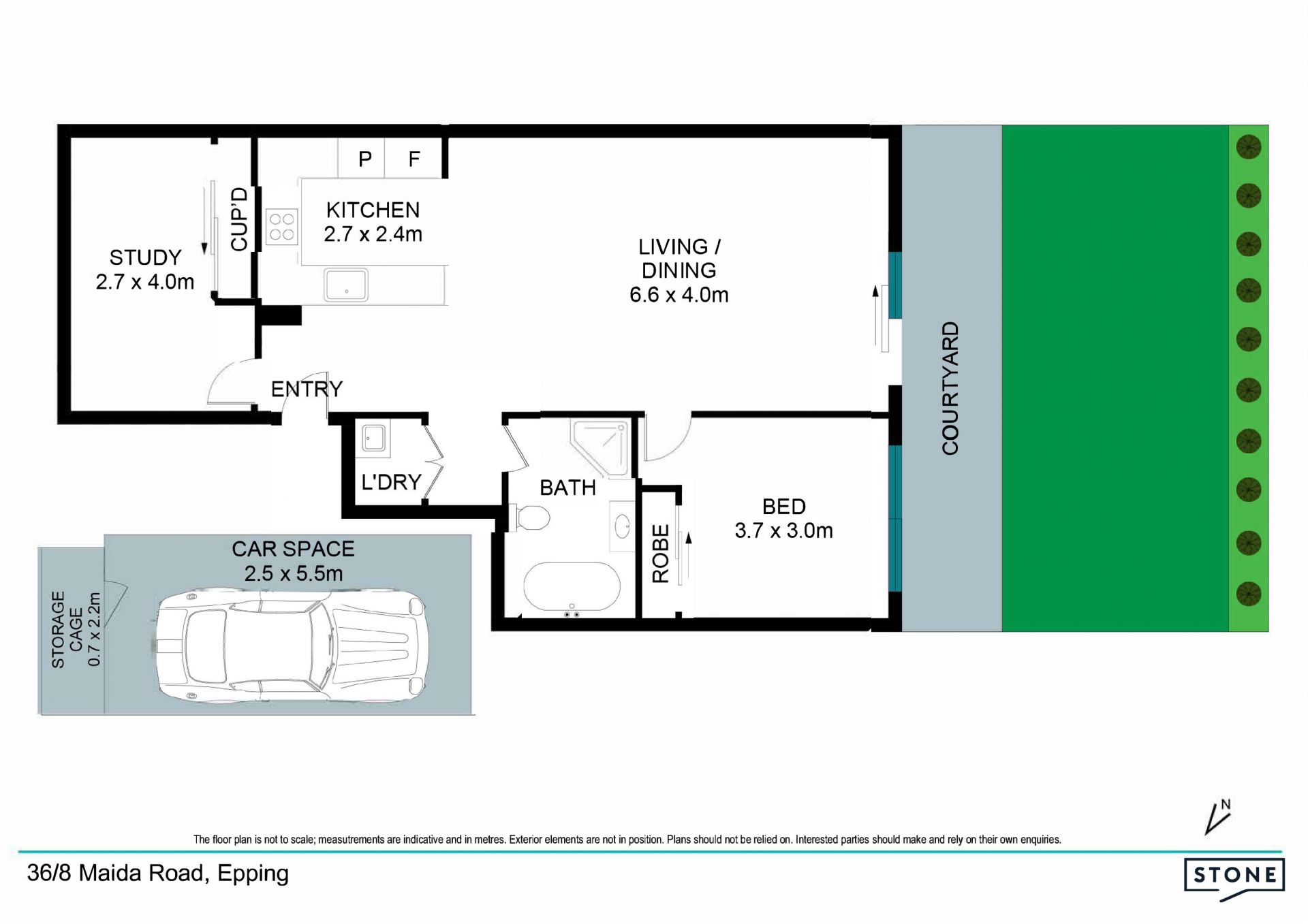 Oversized ground floor apartment with 125sqm on title