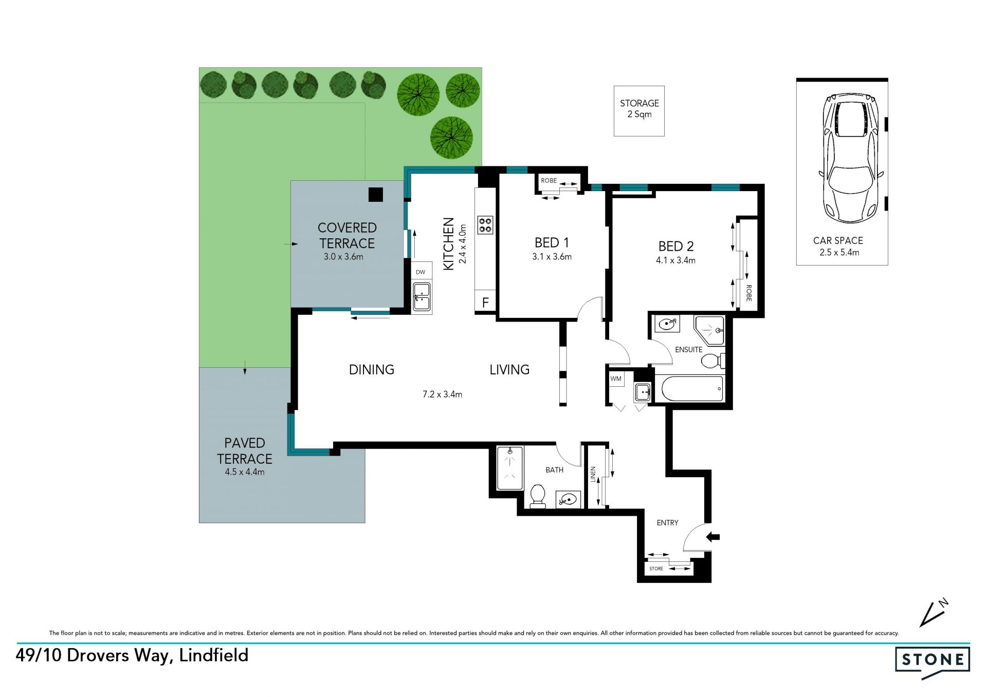 Premium two bedroom courtyard apartment
