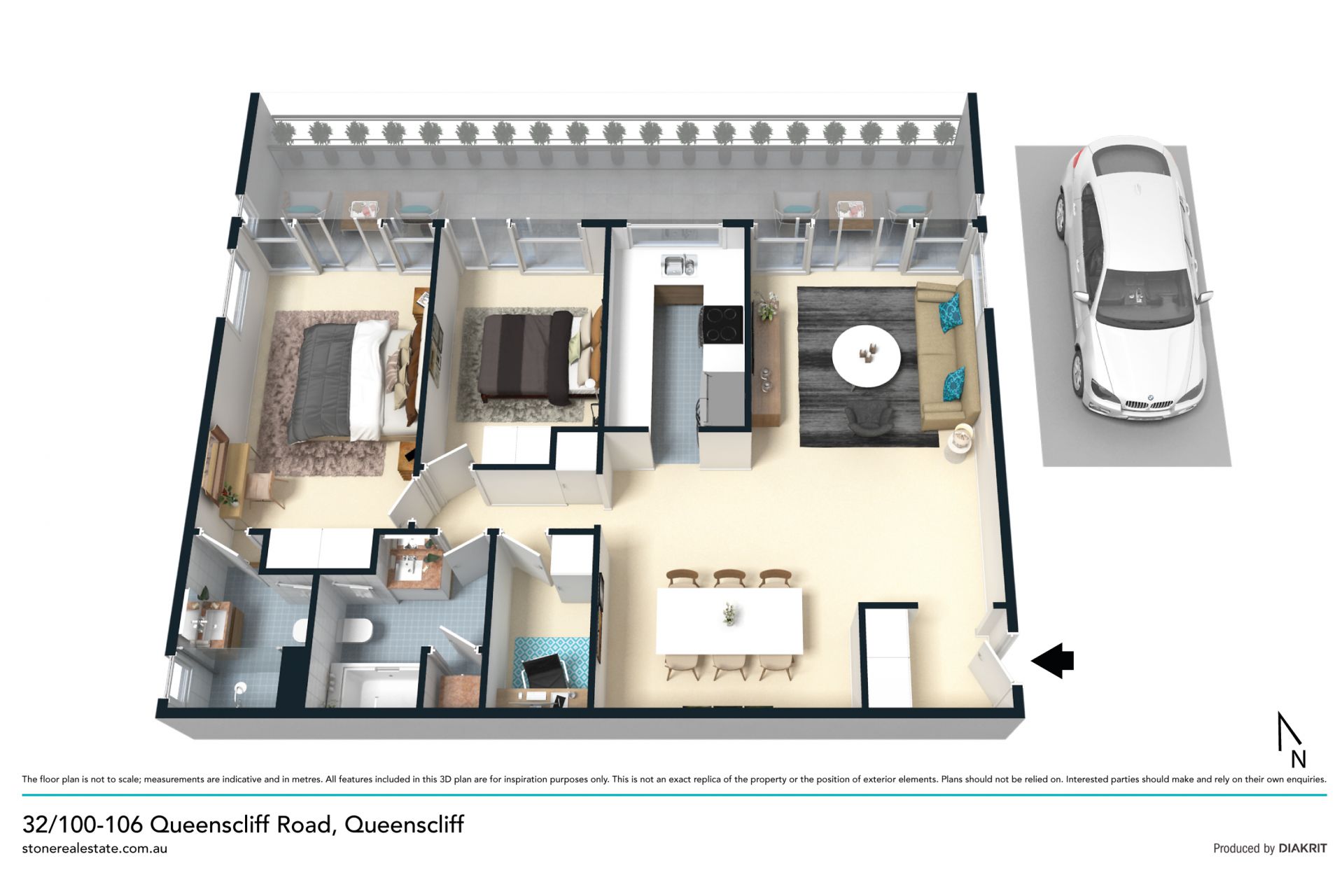 137sqm oversize apartment in a prime beachside address