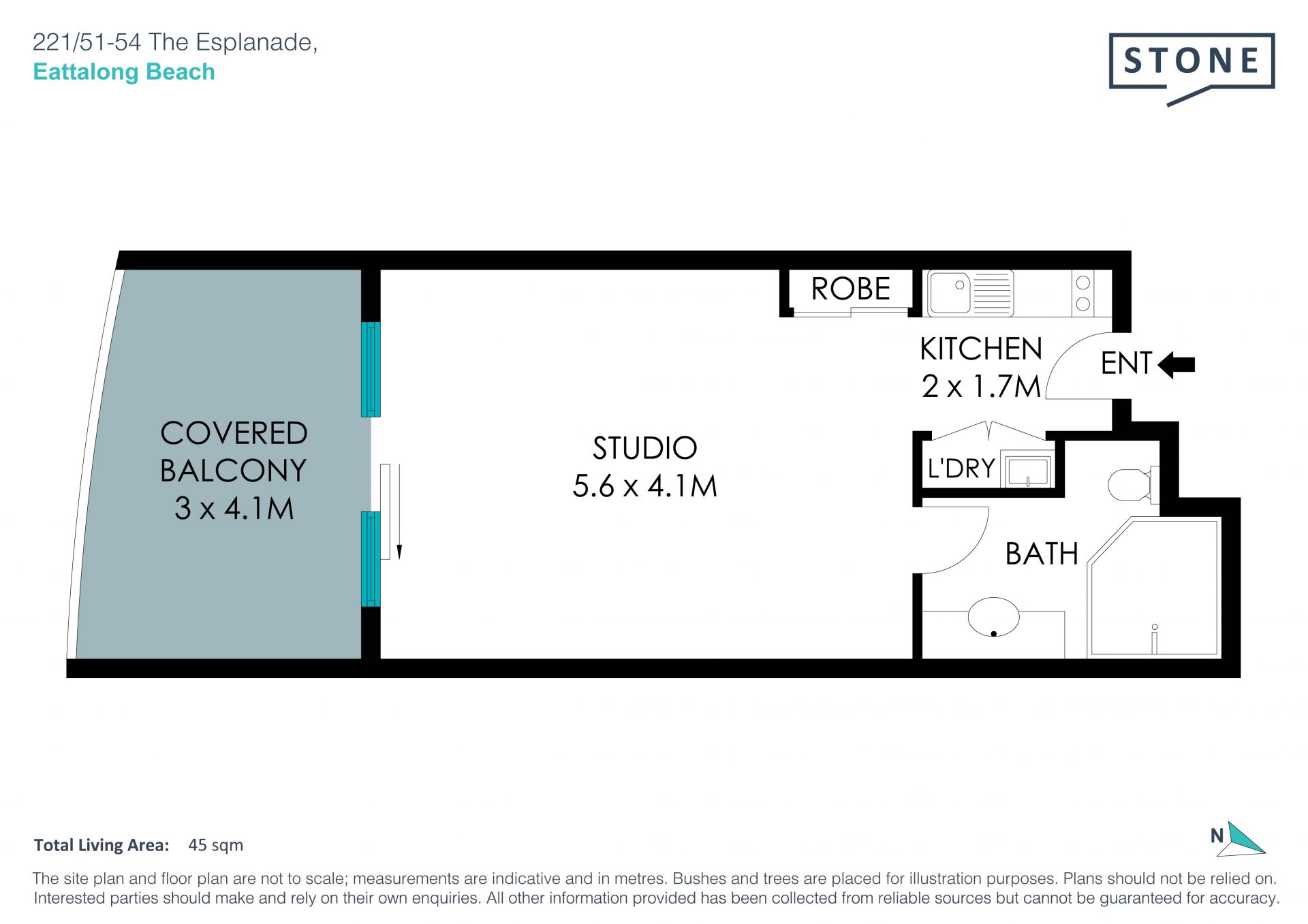 Furnished apartment with pool and water views