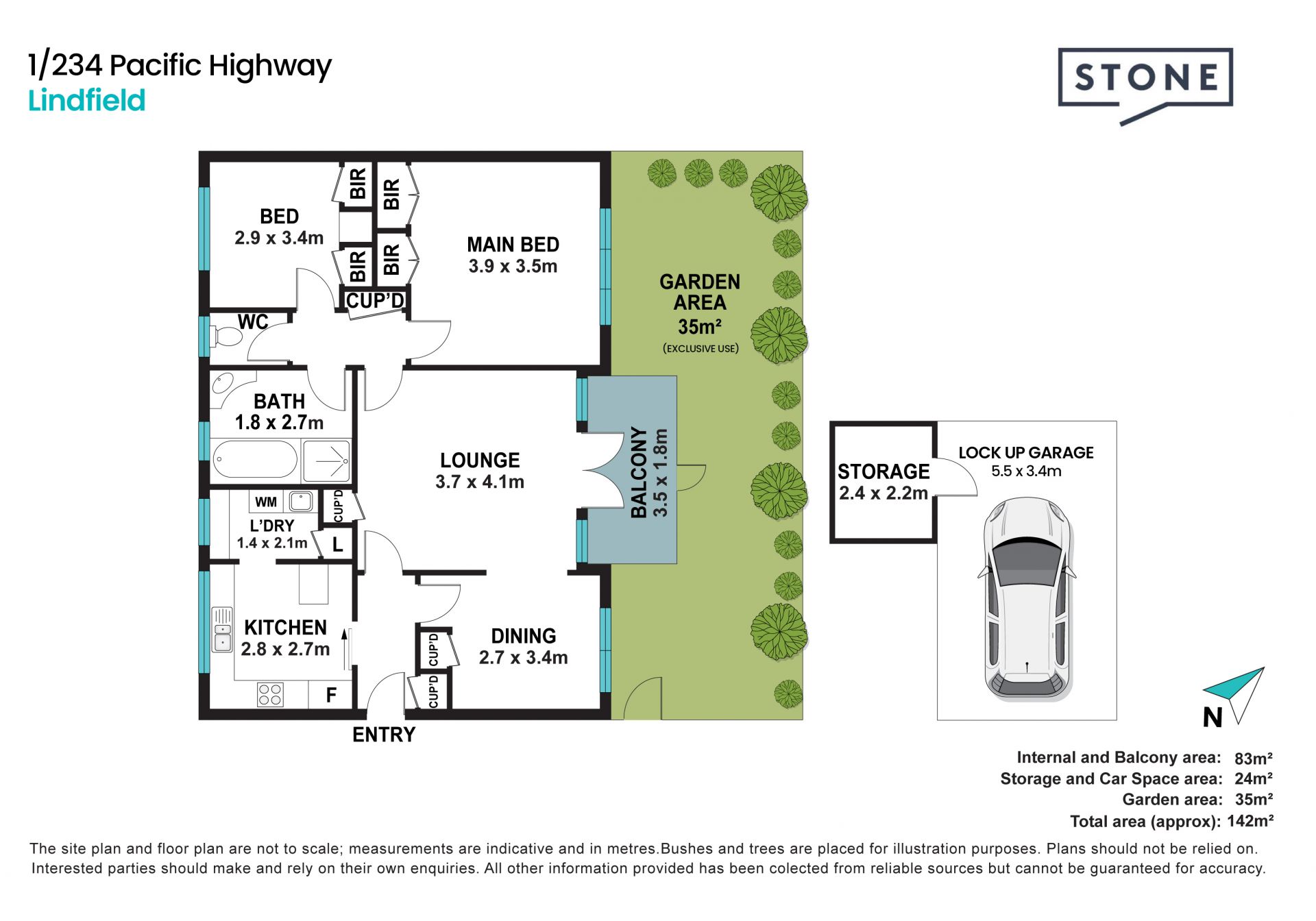 500m to rail from full brick apartment with easy level access