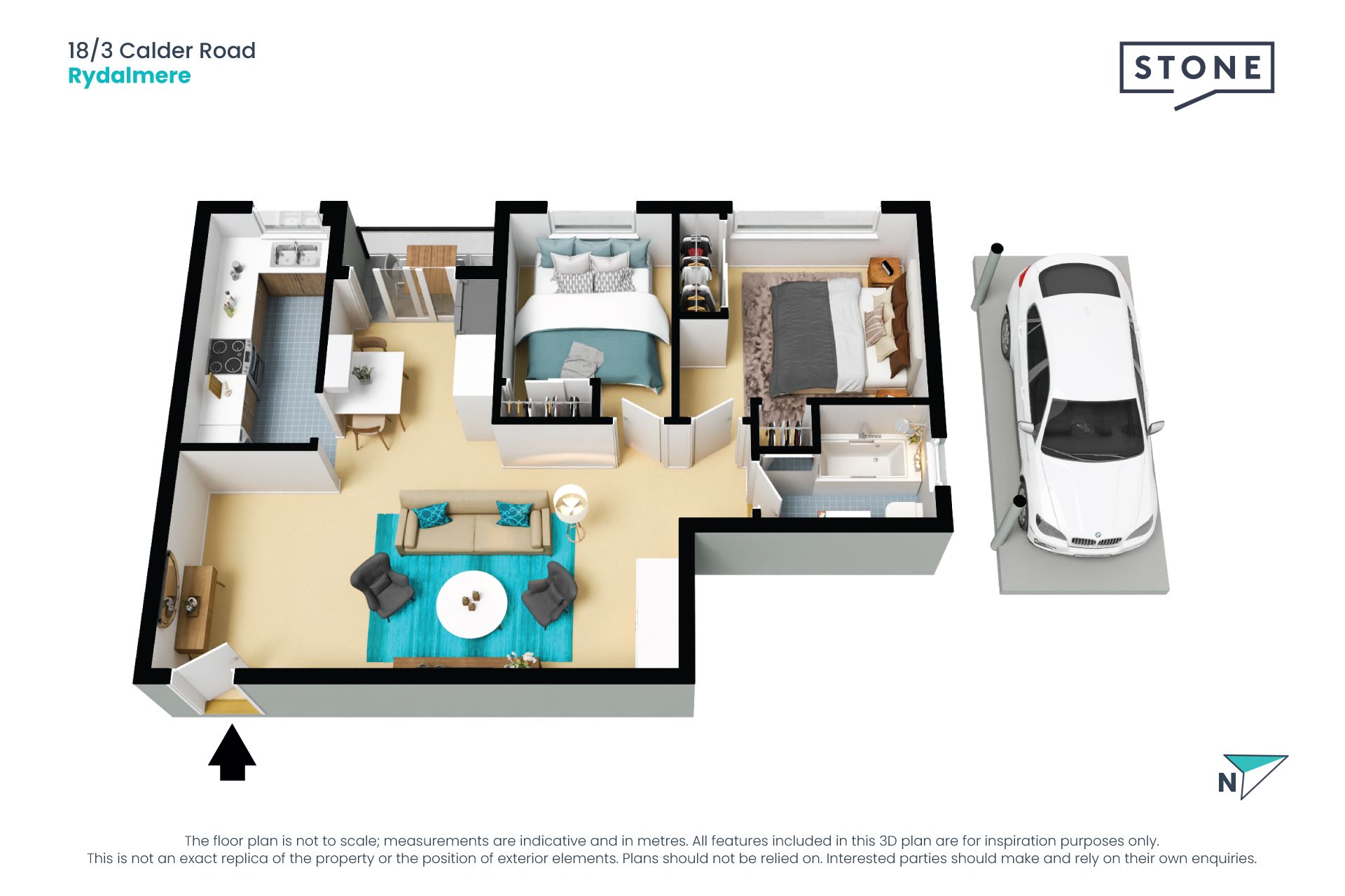 Two-bedroom Apartment with an east-facing balcony