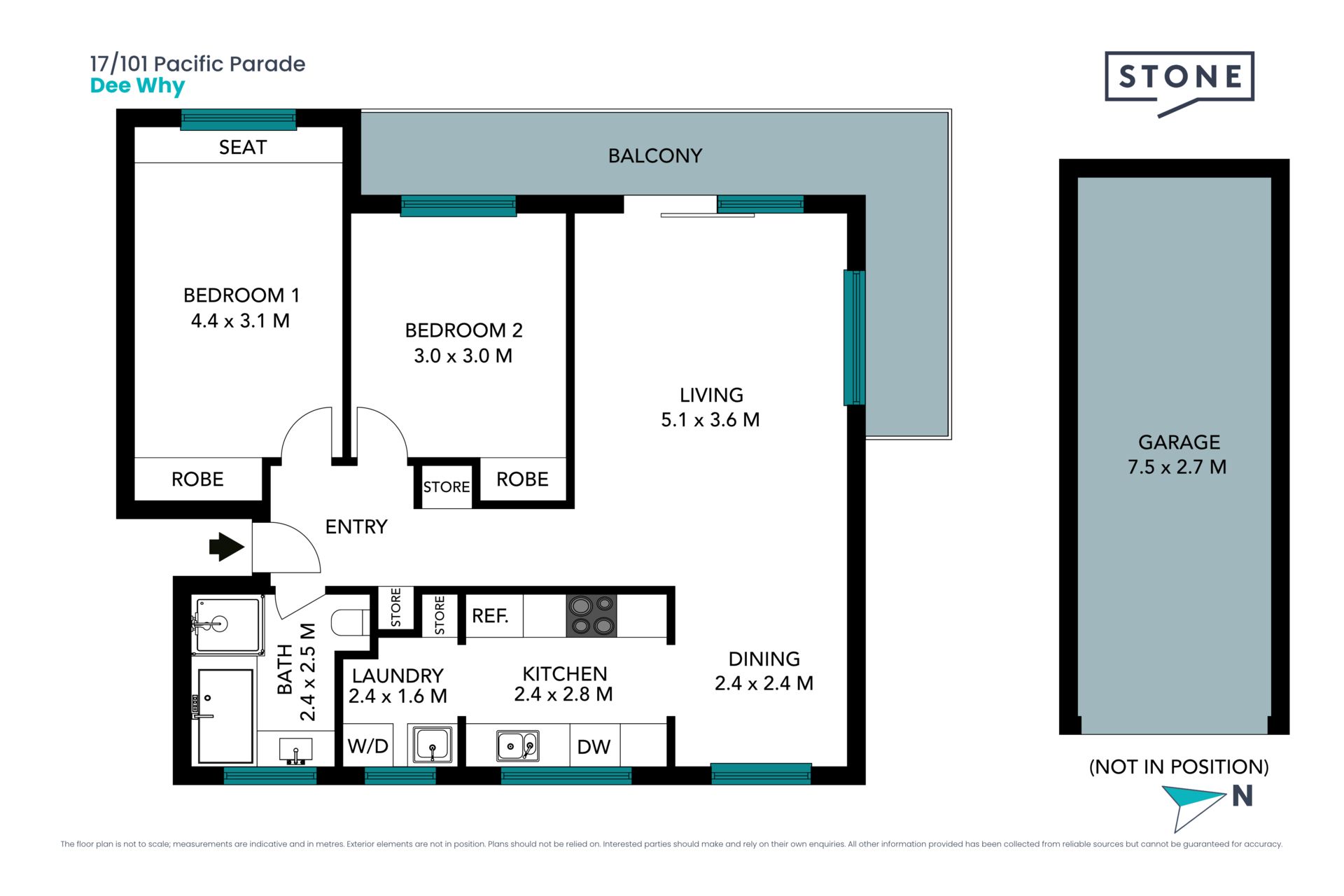 Bright and spacious lifestyle apartment 500m from the beach