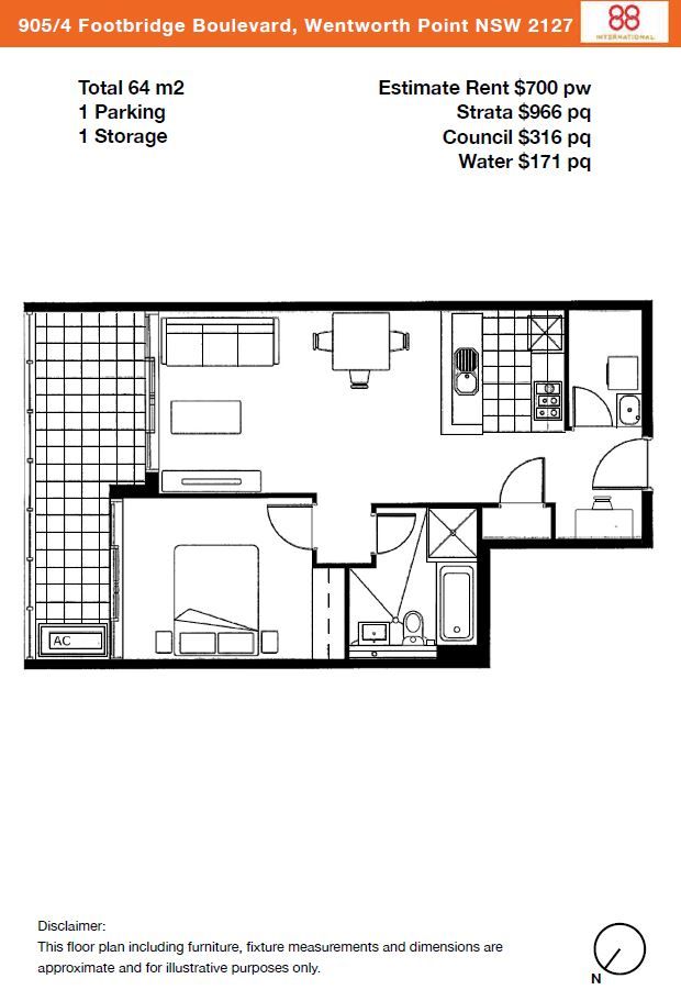 Top Floor North East Aspect One + Study Apartment