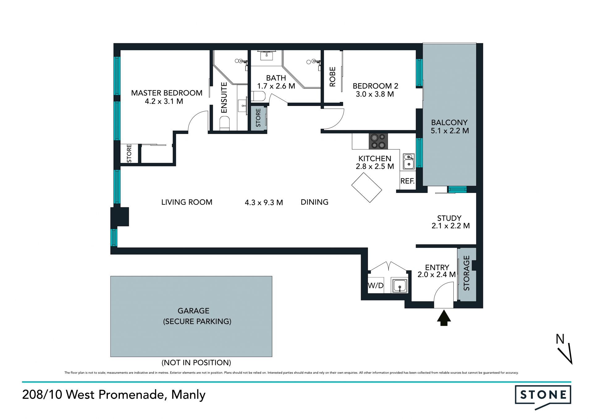 Generous sized apartment with private courtyard in the heart of Manly