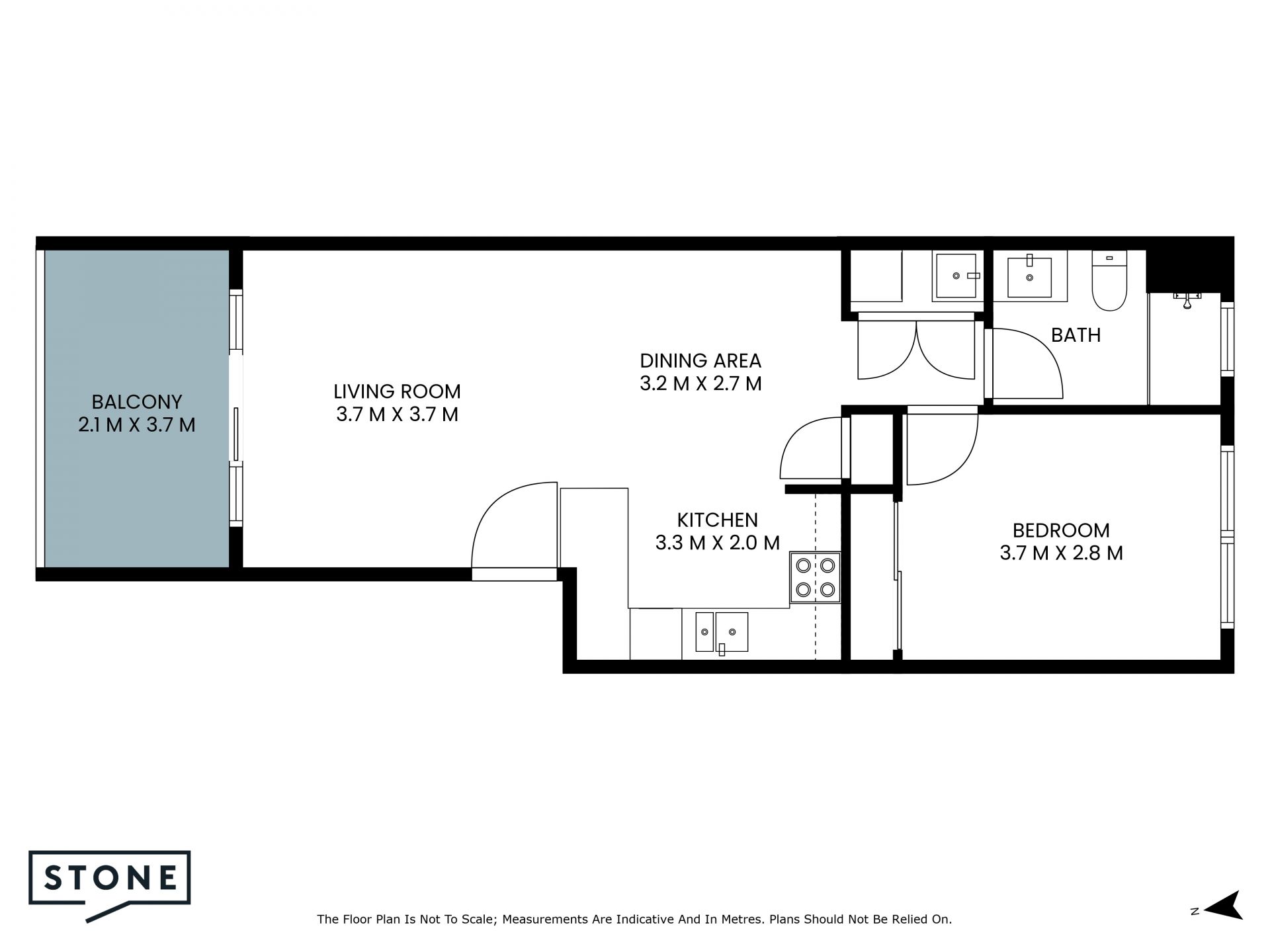 One bedroom apartment within steps to light rail stop!