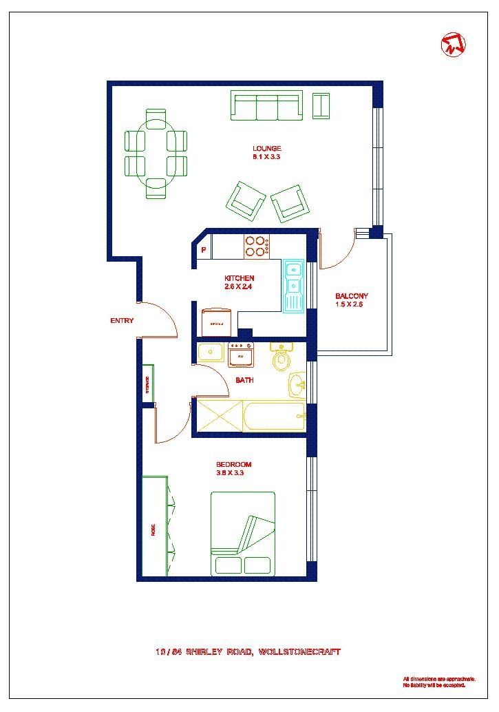 Modern one bedroom apartment