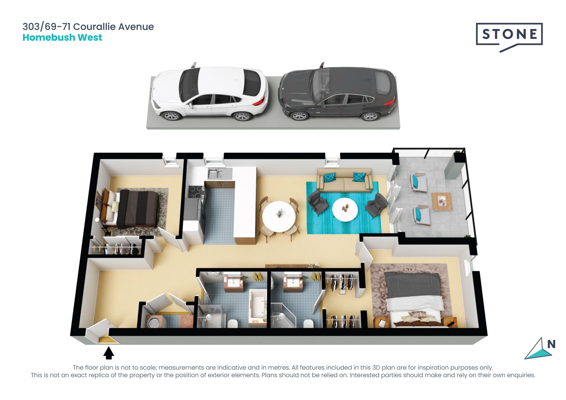 Open plan, ultra modern and sundrenched in a impeccably kept boutique block