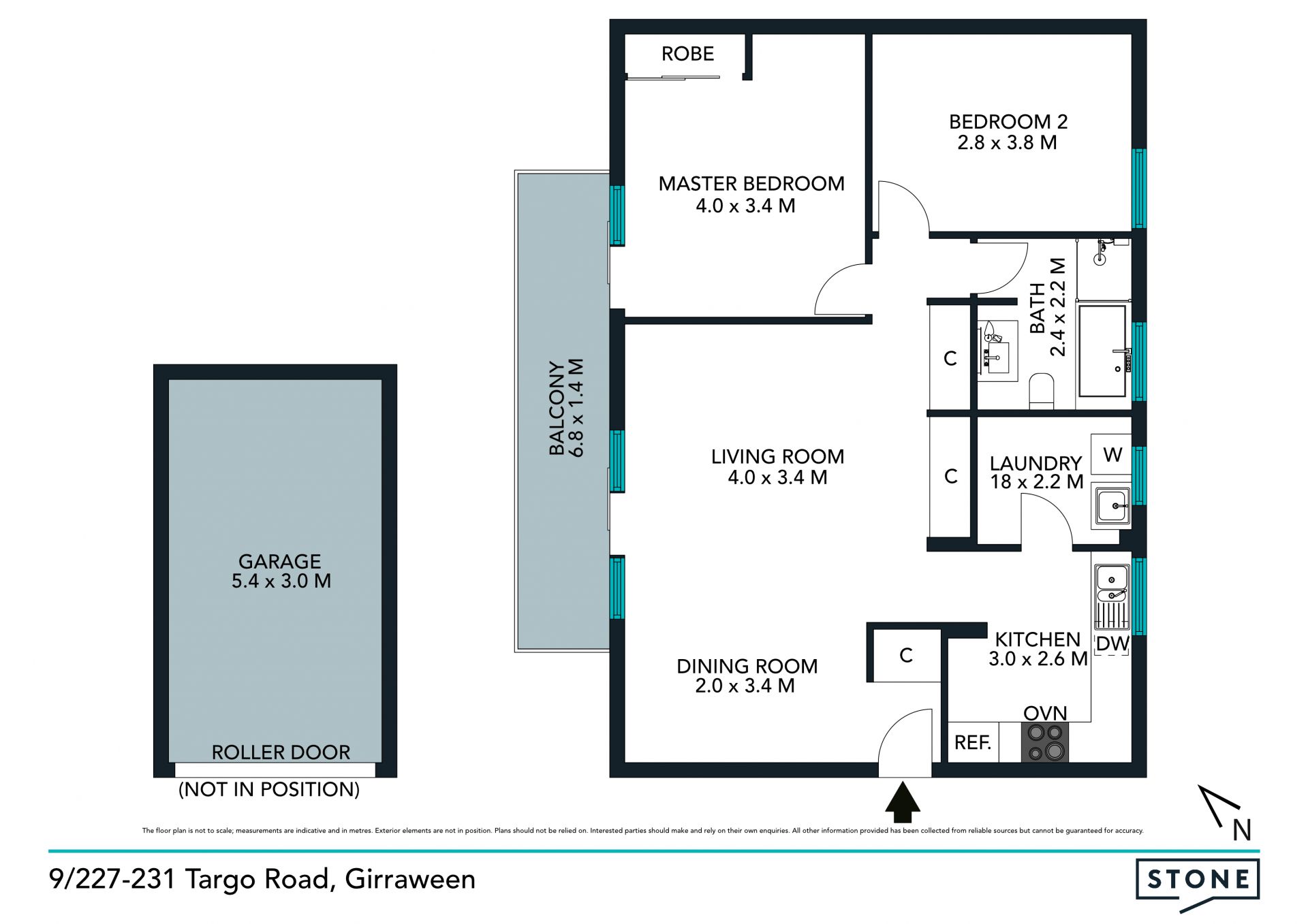 Modern apartment with top floor position.