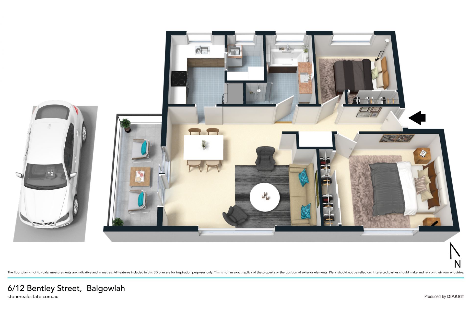 Light filled apartment in boutique block