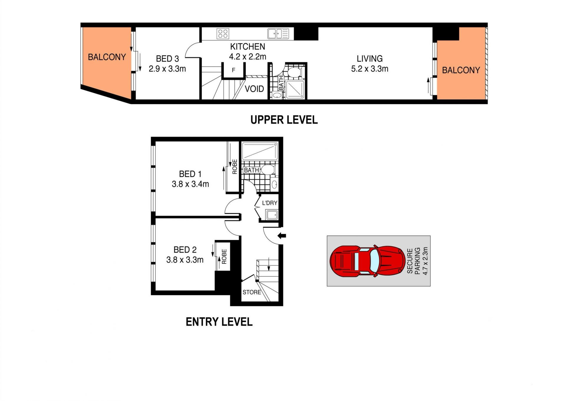 Stunning split 3-bedroom apartment for lease.