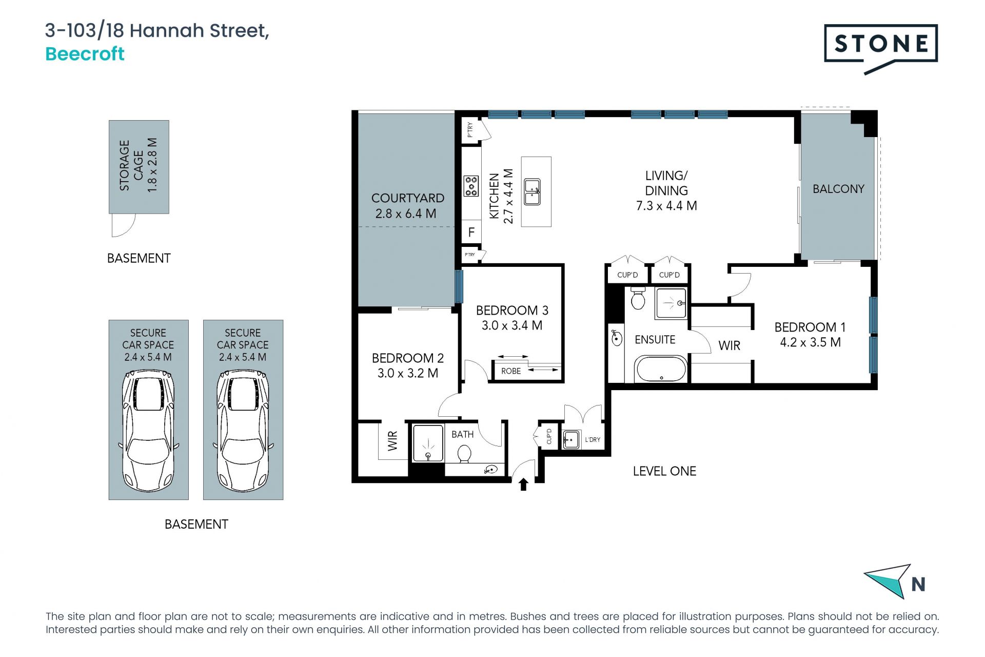 Rare three-bedroom apartment with prime 'Beecroft Place' position