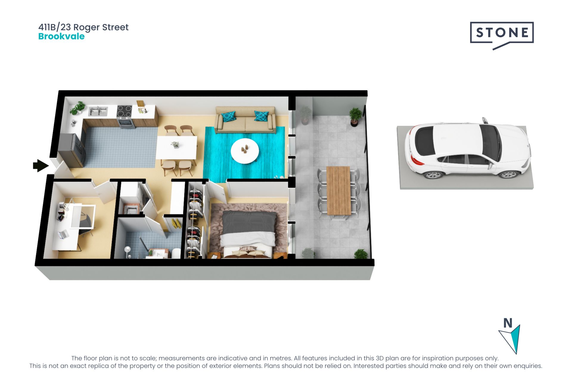 Modern top-floor apartment with large study in ultra-convenient location