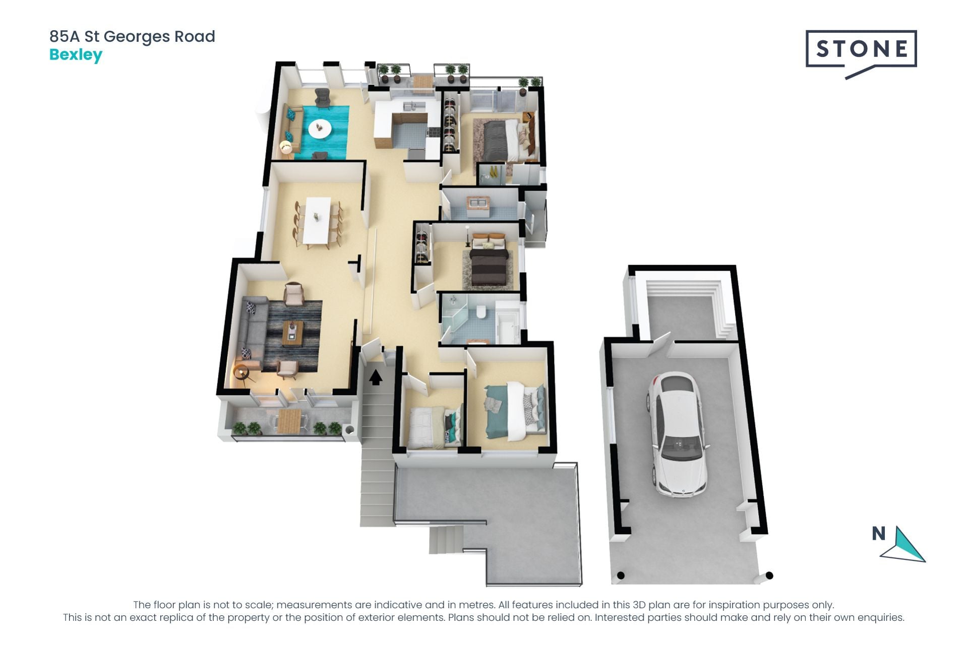 Freestanding family home on secluded battle-axe