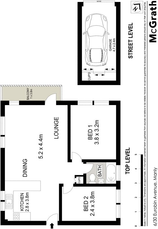 Sunlit top floor apartment in a superb locale