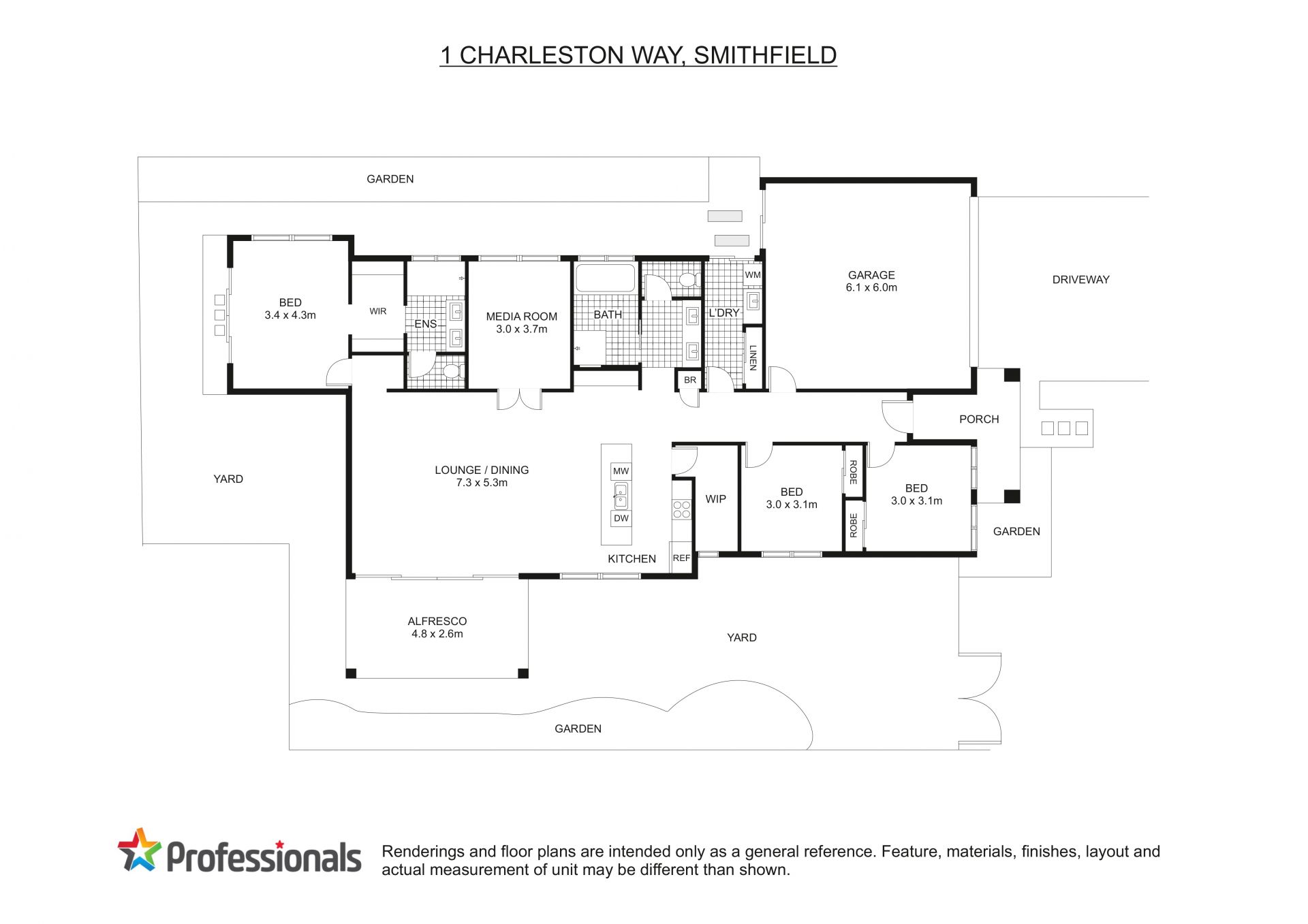 Modern Family Home with Media Room & Side access