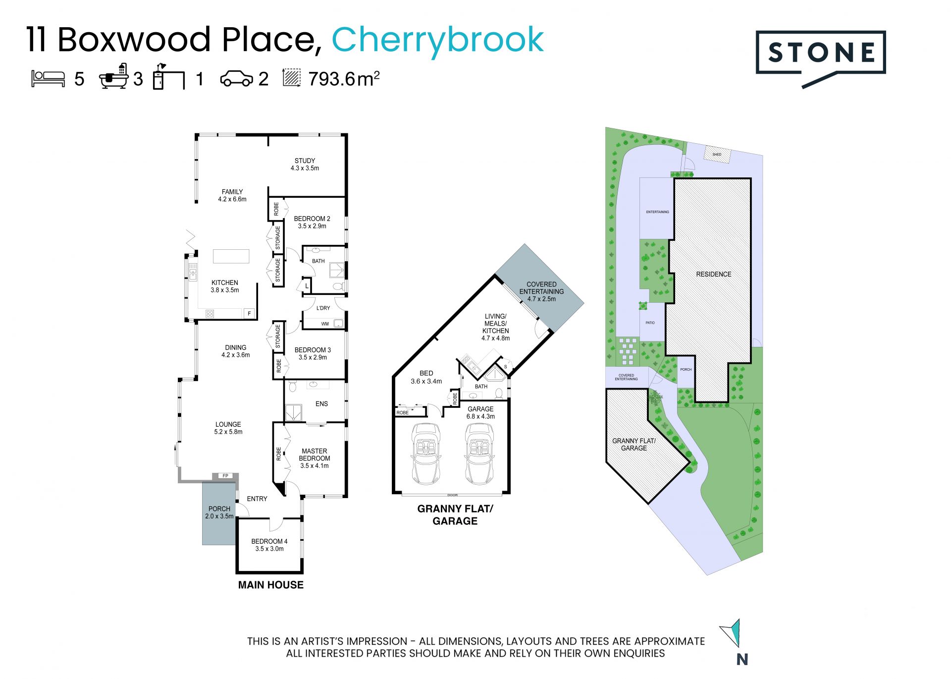 Contemporary family home with granny flat in Cherrybrook Tech catchment