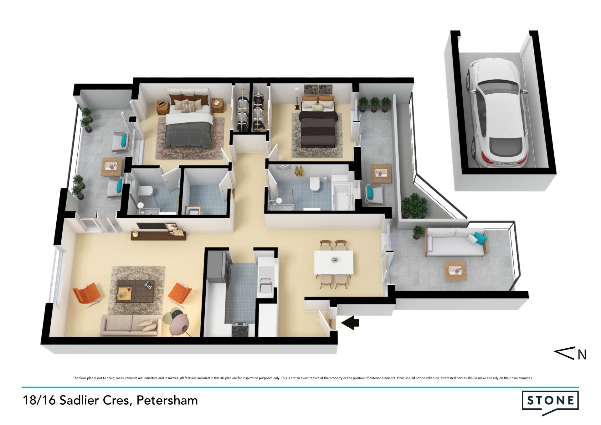 Courtyard security apartment near Petersham station