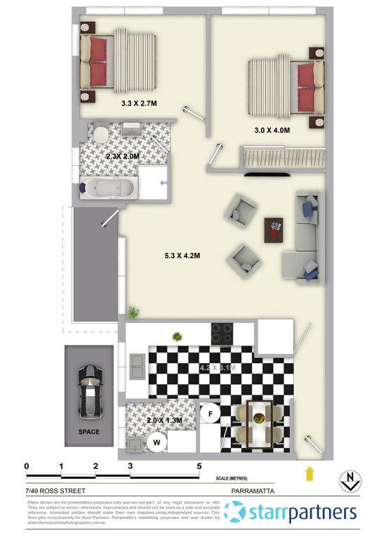 Spacious apartment in a small complex