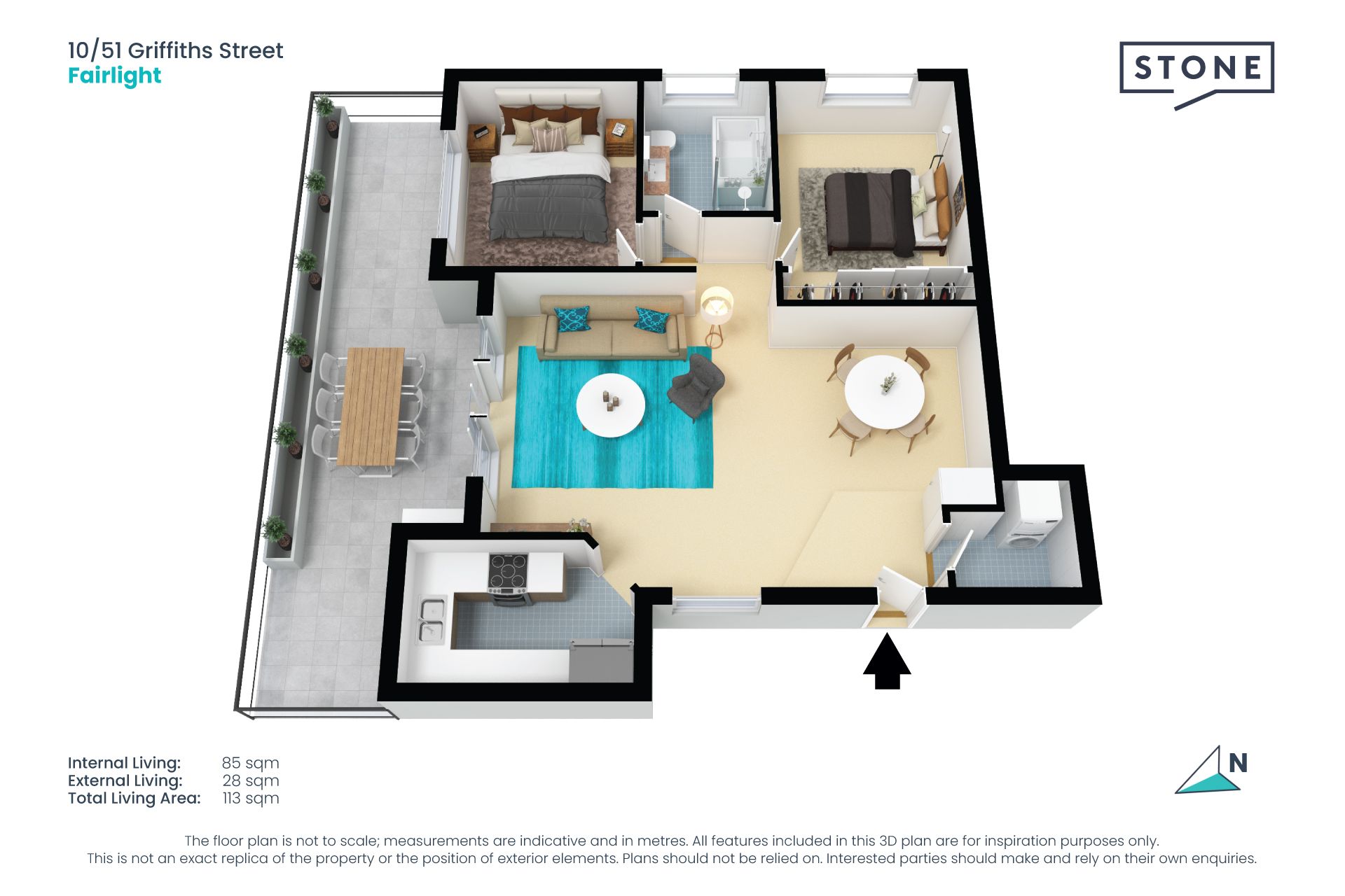 Impressive security apartment with north-facing terrace