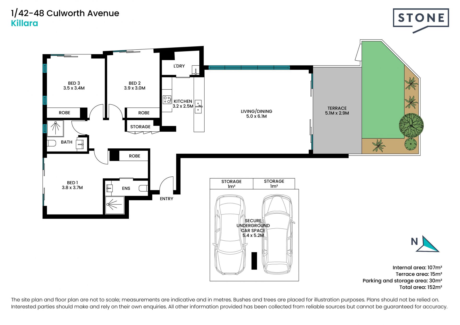 North facing, back of block, luxury garden sanctuary