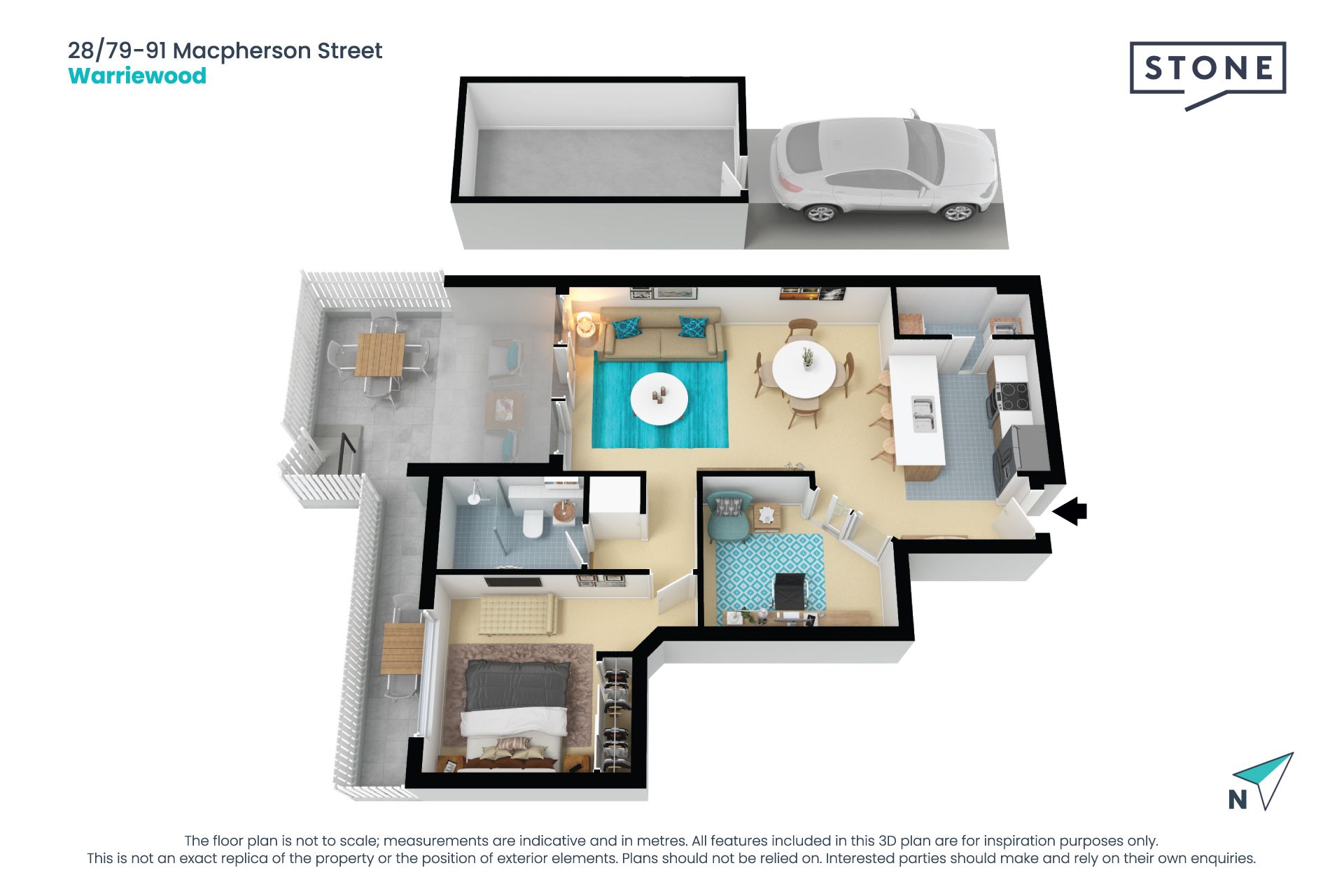 Oversized one-bedroom courtyard apartment in resort-style complex