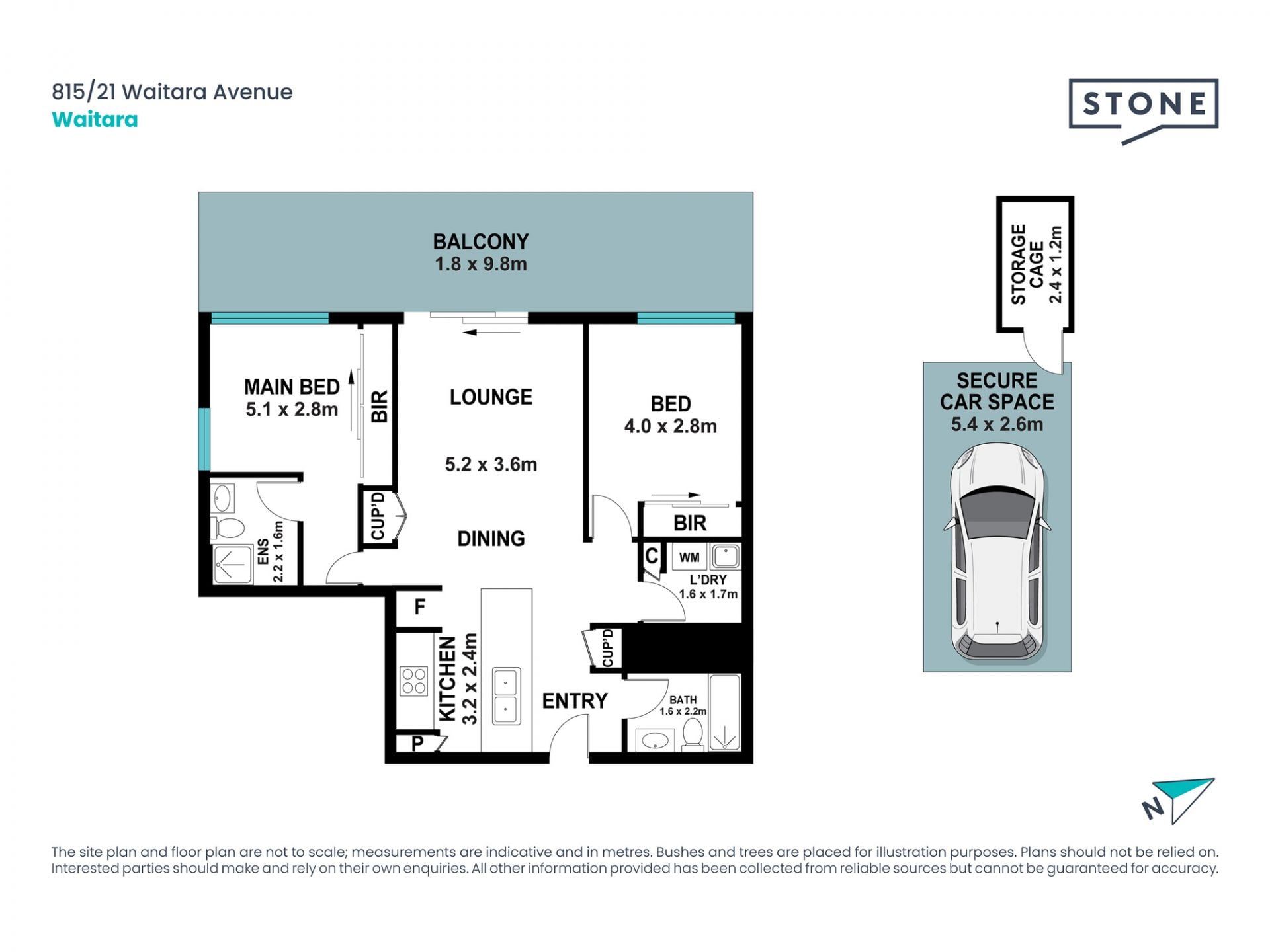 Oversized two-bedroom apartment in a prime position