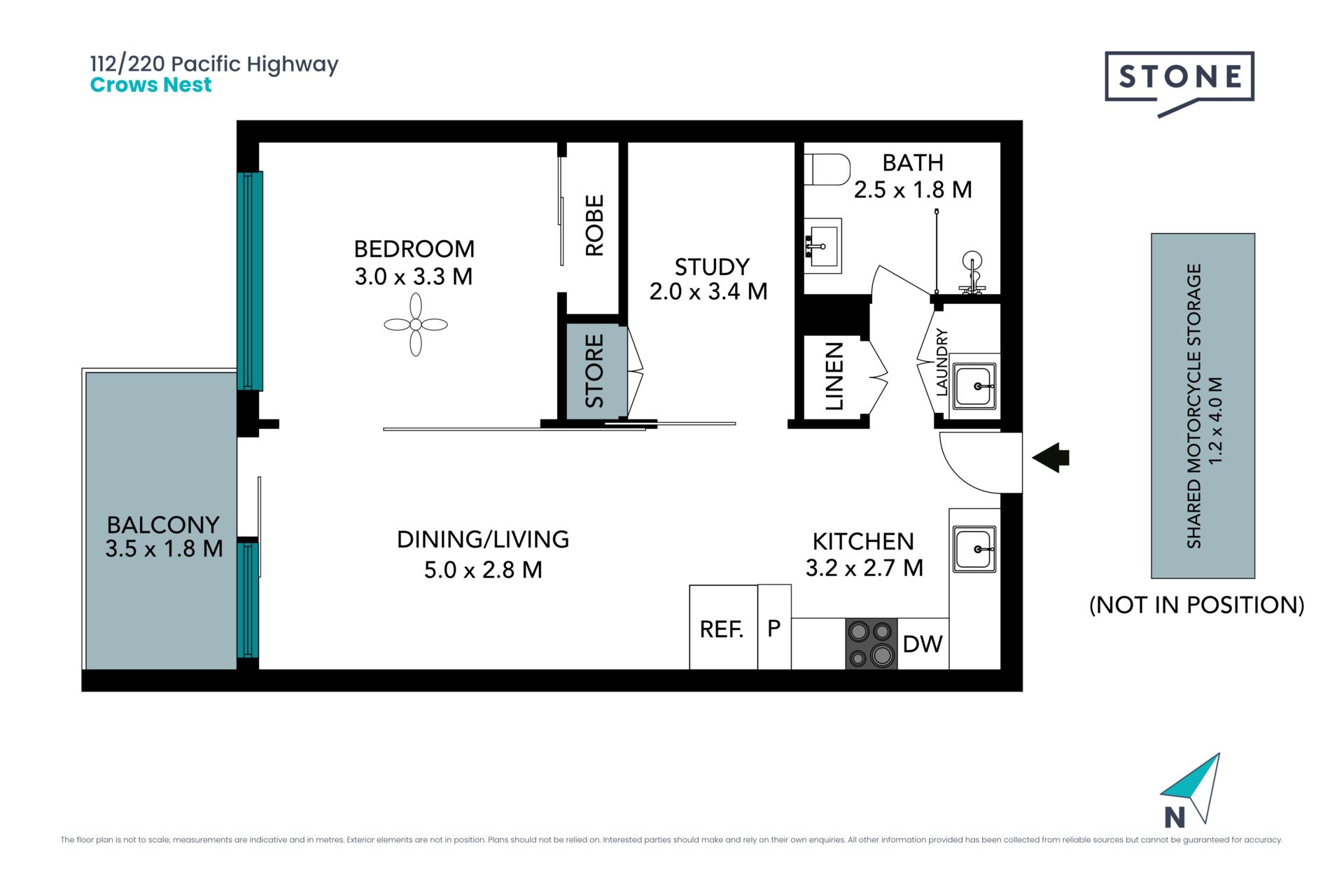 Whisper quiet, ultra-modern one-bedroom apartment with separate study